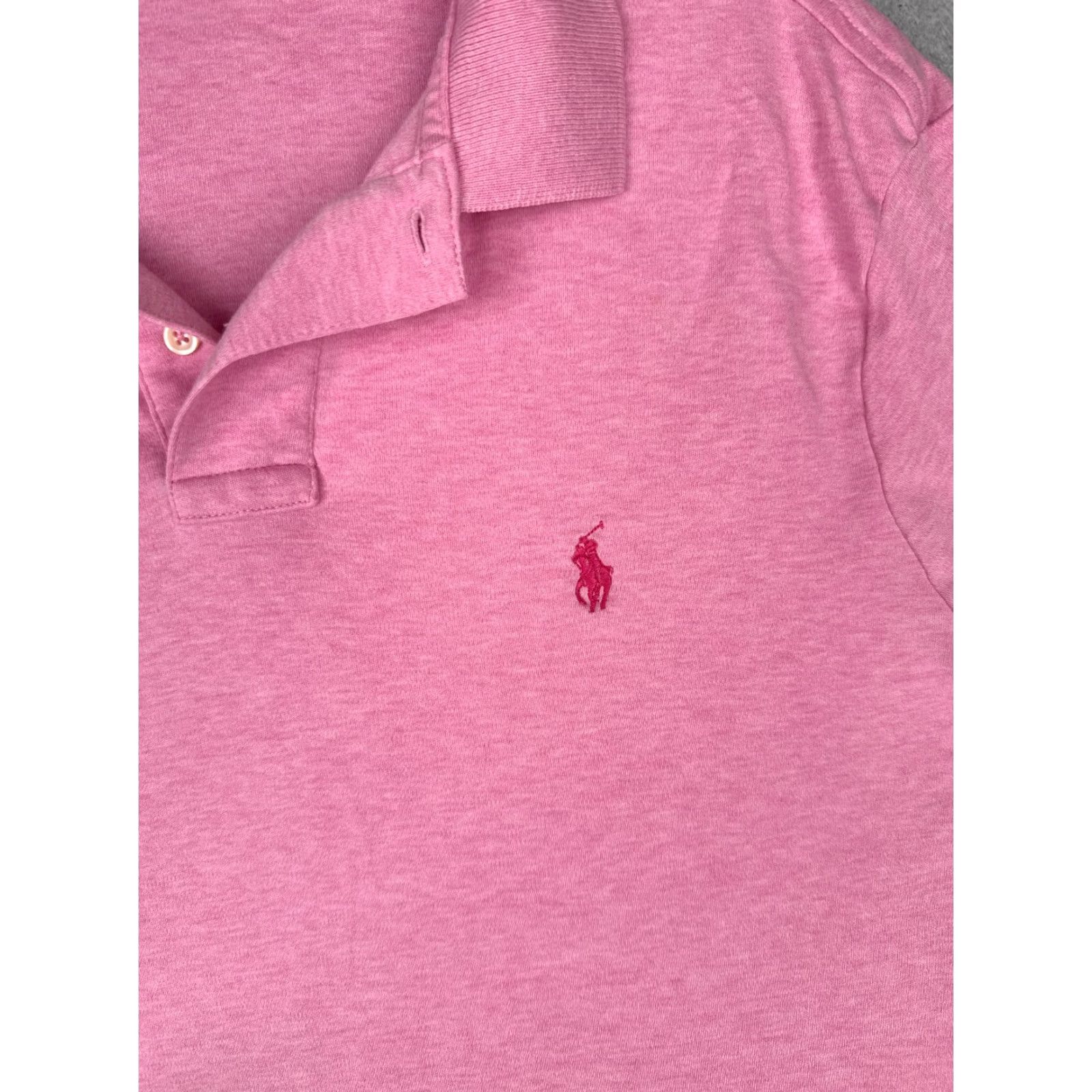 Ralph Lauren Ralph Lauren Polo Shirt Men Large Heather Pink 100% Cotton Short Sleeve Golf Size US L / EU 52-54 / 3 - 6 Thumbnail