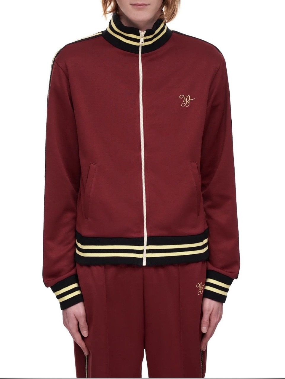 Wales Bonner Wales Bonner Track Jacket Full Zip Stripe Burgundy Red Size US S / EU 44-46 / 1 - 1 Thumbnail