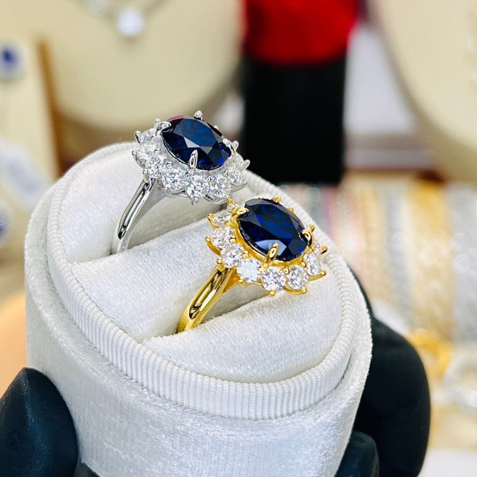 Other 3.5ct Sapphire with 1.20ctw Moissanite Luxurious Ring Size ONE SIZE - 2 Thumbnail