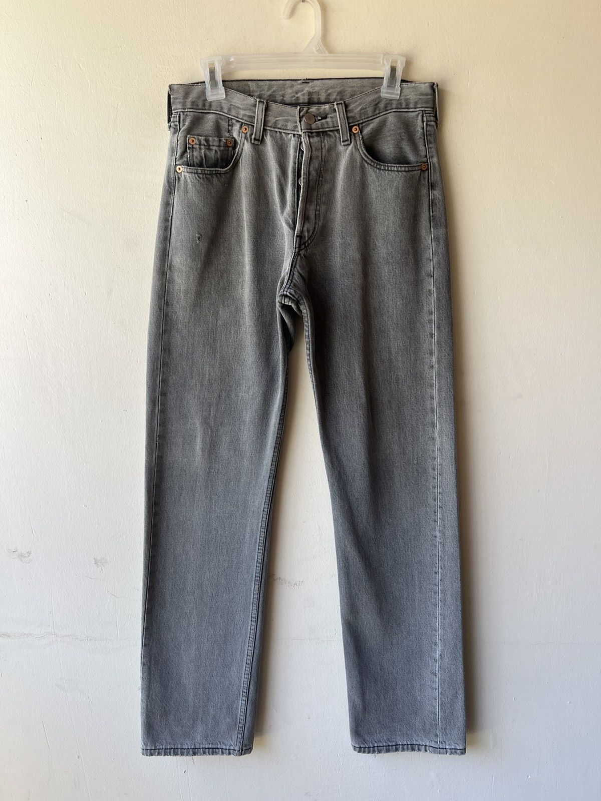 Levi's Vintage 1994 Levi’s 501 Made in Uk Faded Black Denim Jeans Size US 30 / EU 46 - 2 Thumbnail
