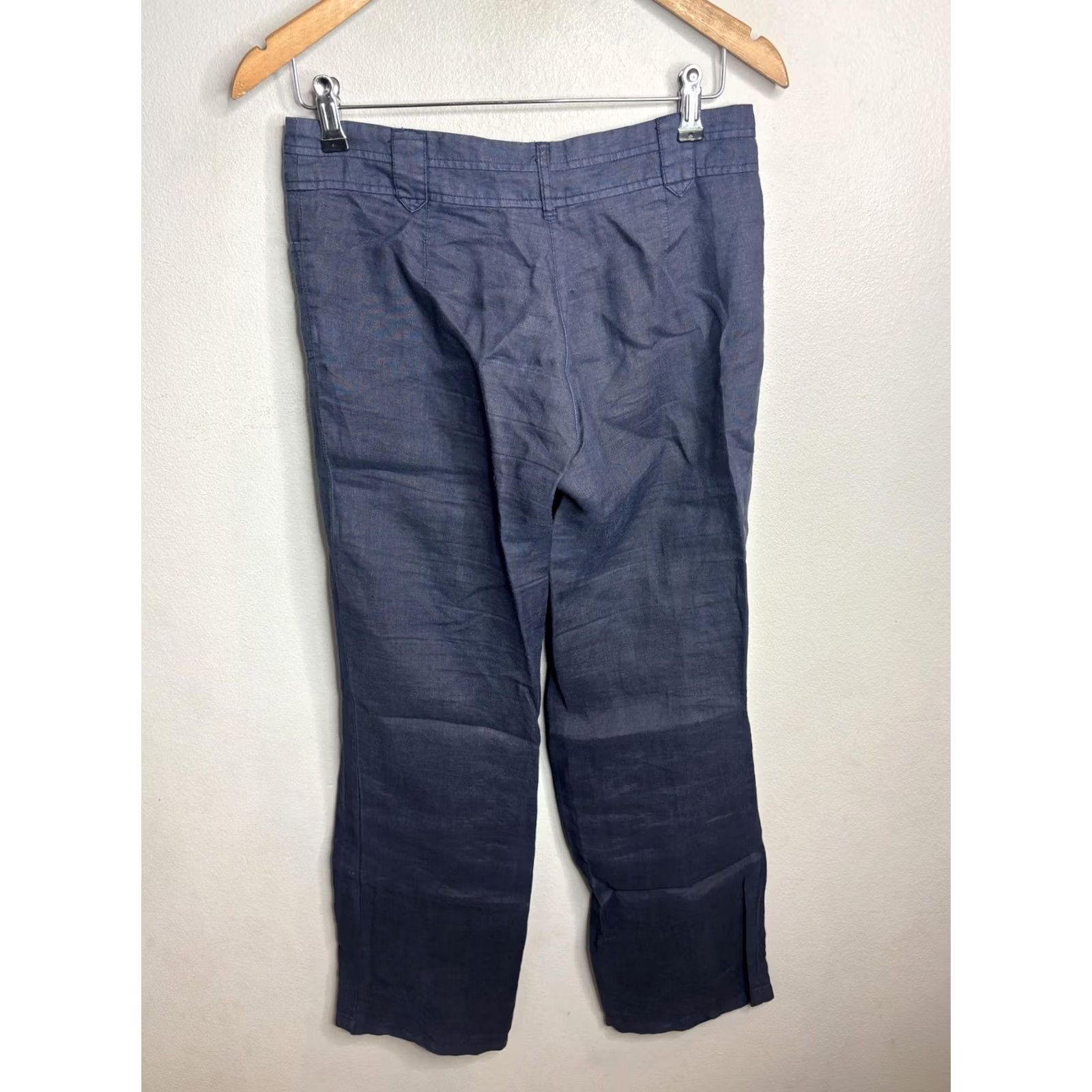 Vintage Puro Lino Pants Womens Small Blue Linen Casual Wide Leg Lightweight Summer Size 28" / US 6 / IT 42 - 5 Thumbnail