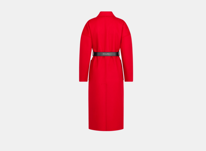 Dior o1w1db10326 510M46 Long Belted Coat in Red Size S / US 4 / IT 40 - 2 Thumbnail