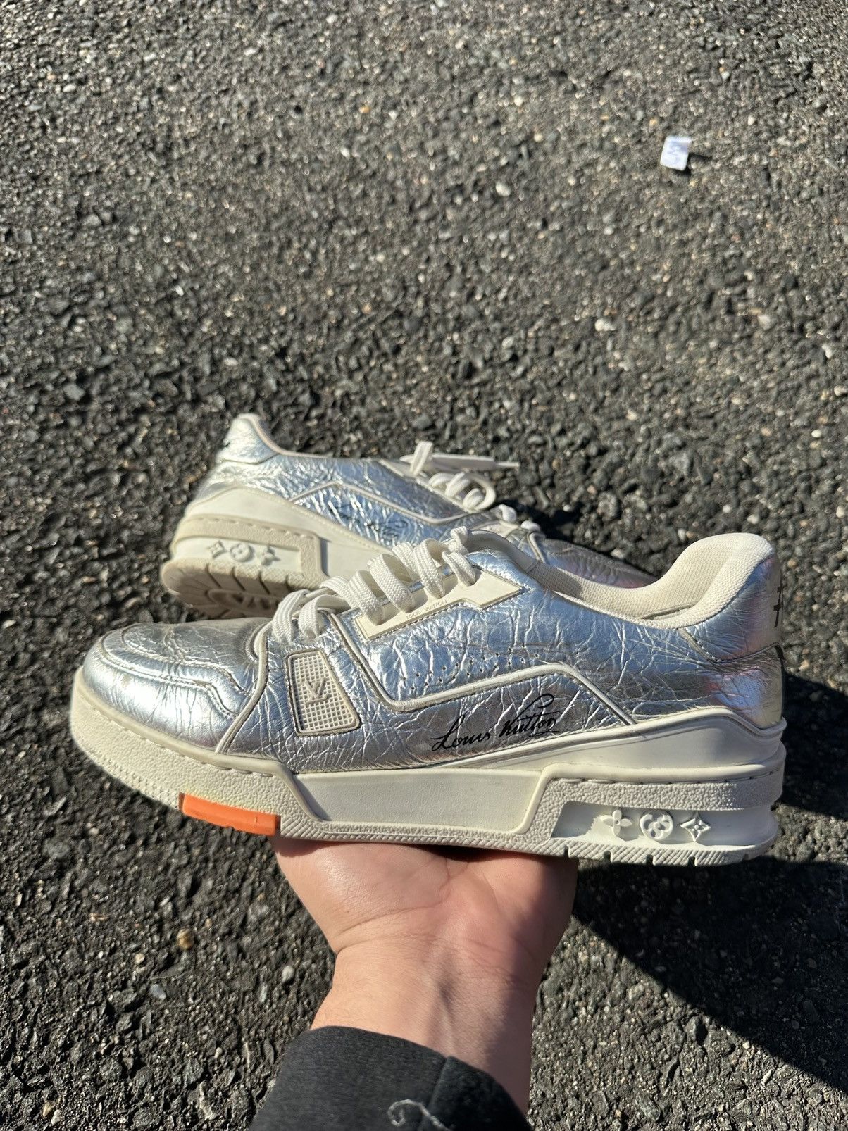 Louis Vuitton Louis Vuitton Trainer Metallic/Orange Size US 8 / EU 41 - 10 Thumbnail