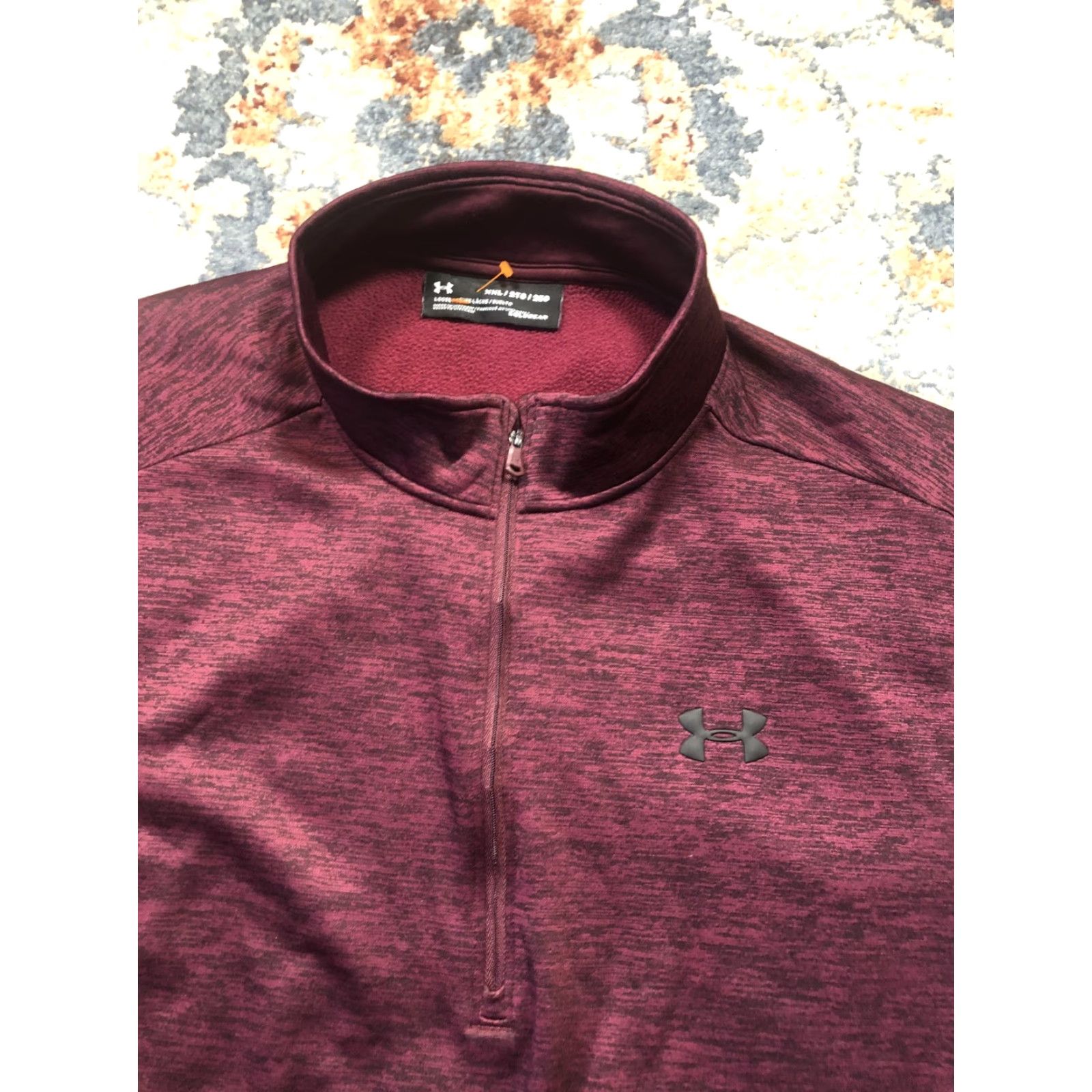 Under Armour Under Armour Pullover Mens 3XL Burgundy ColdGear Quarter Zip Fleece Loose Fit Size US XXL / EU 58 / 5 - 6 Thumbnail