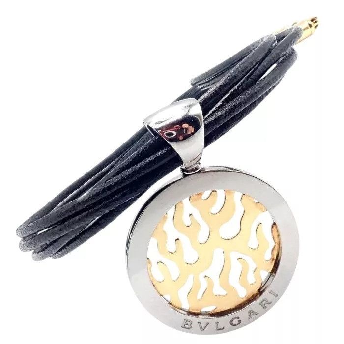 Bvlgari Bulgari 18k Yellow Gold & Stainless Steel Pendant Necklace Size ONE SIZE - 1 Thumbnail