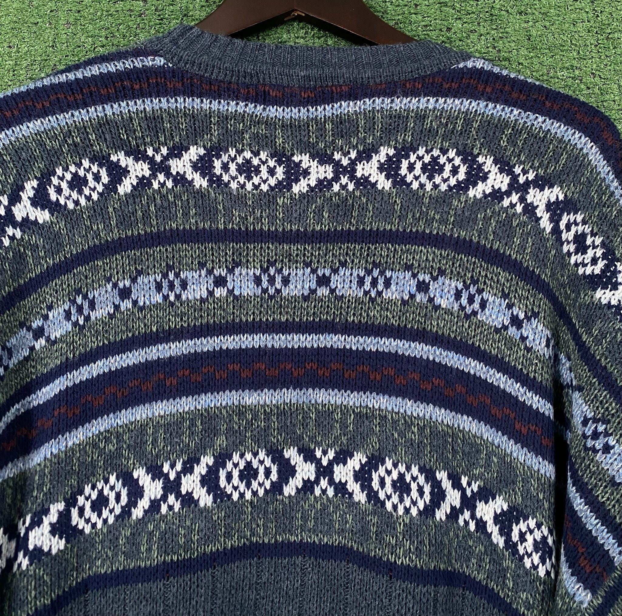 David Taylor 90’s David Taylor Fair Isle Patterned Knit Sweater Mens XL Size US XL / EU 56 / 4 - 5 Thumbnail