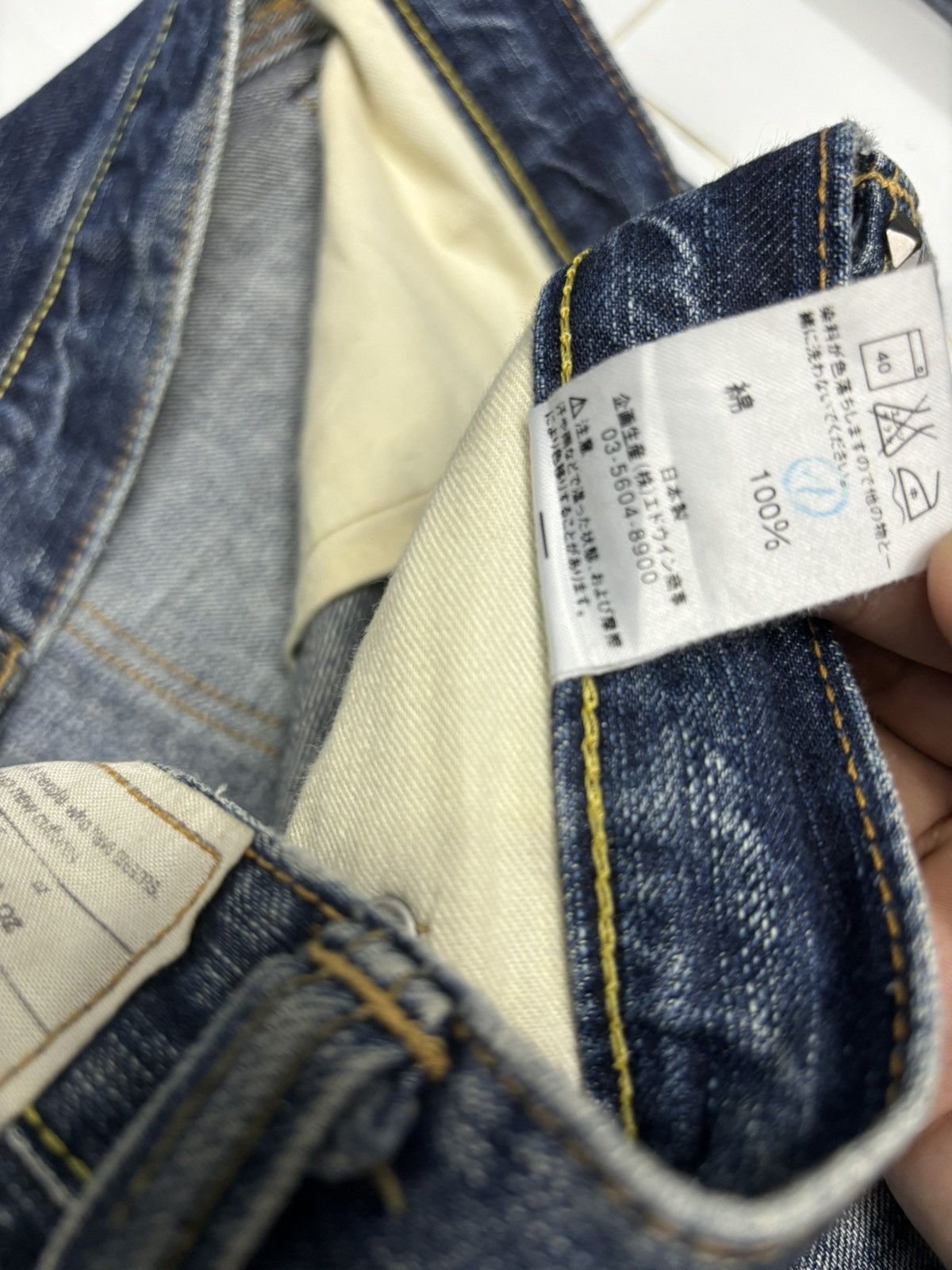 Who Decides War 🔥Edwin 503 Pierced & Studs Flared Jeans Low Rise Size US 32 / EU 48 - 14 Thumbnail