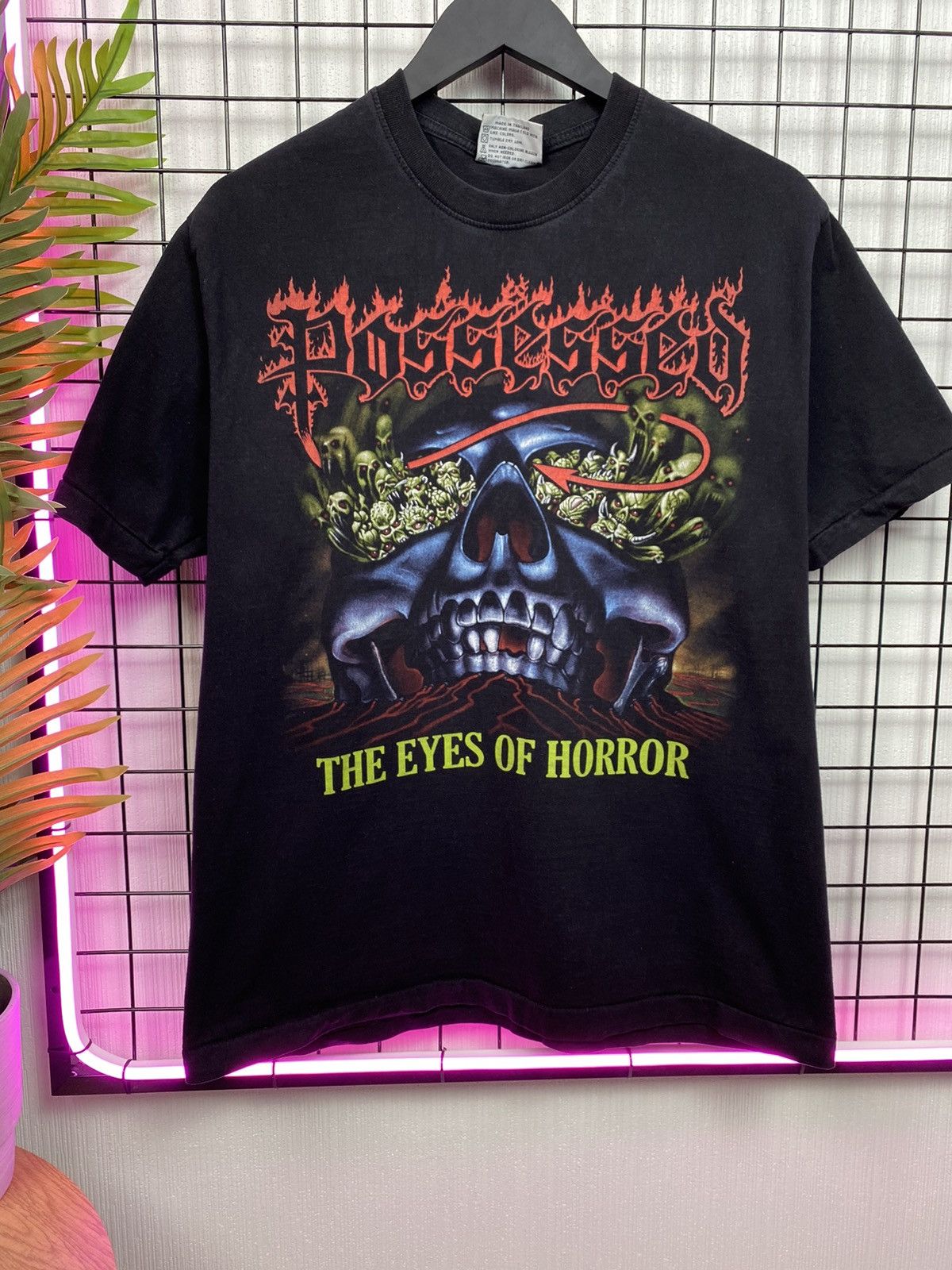image of Band Tees Possessed "the Eyes Of Horror" Vintage T Shirt Tee Men L in Black (Size Large)