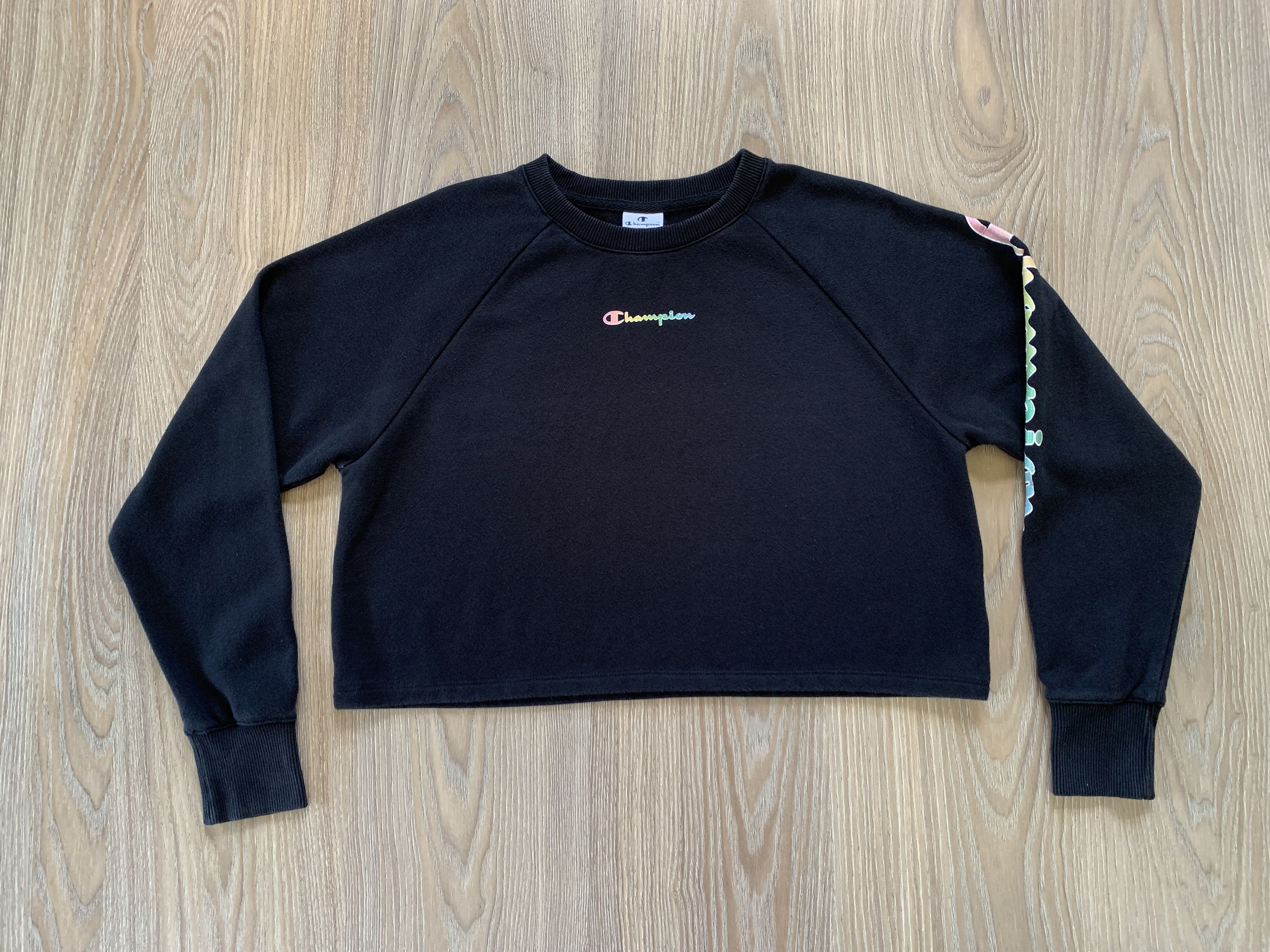 Champion × Vintage Champion Vintage Crop Top Printed Sweatshirt Size S / US 4 / IT 40 - 2 Thumbnail