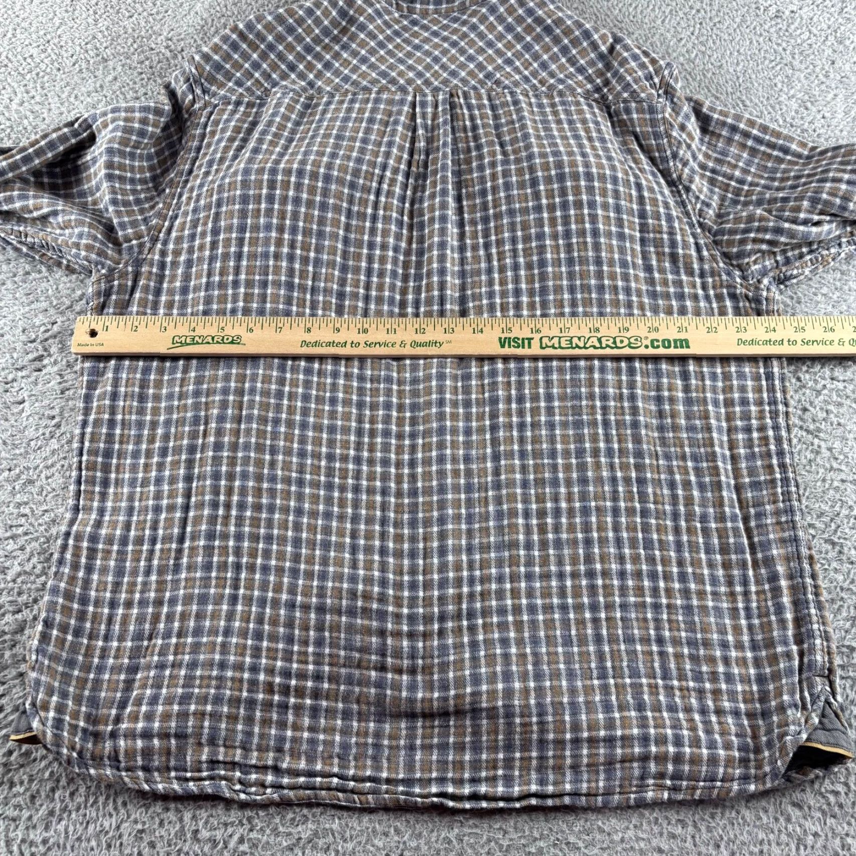 Carbon2Cobalt Carbon2Cobalt Flannel Shirt Men XL Gray Brown Plaid Pockets Stretch Button-Up Size US XL / EU 56 / 4 - 6 Thumbnail