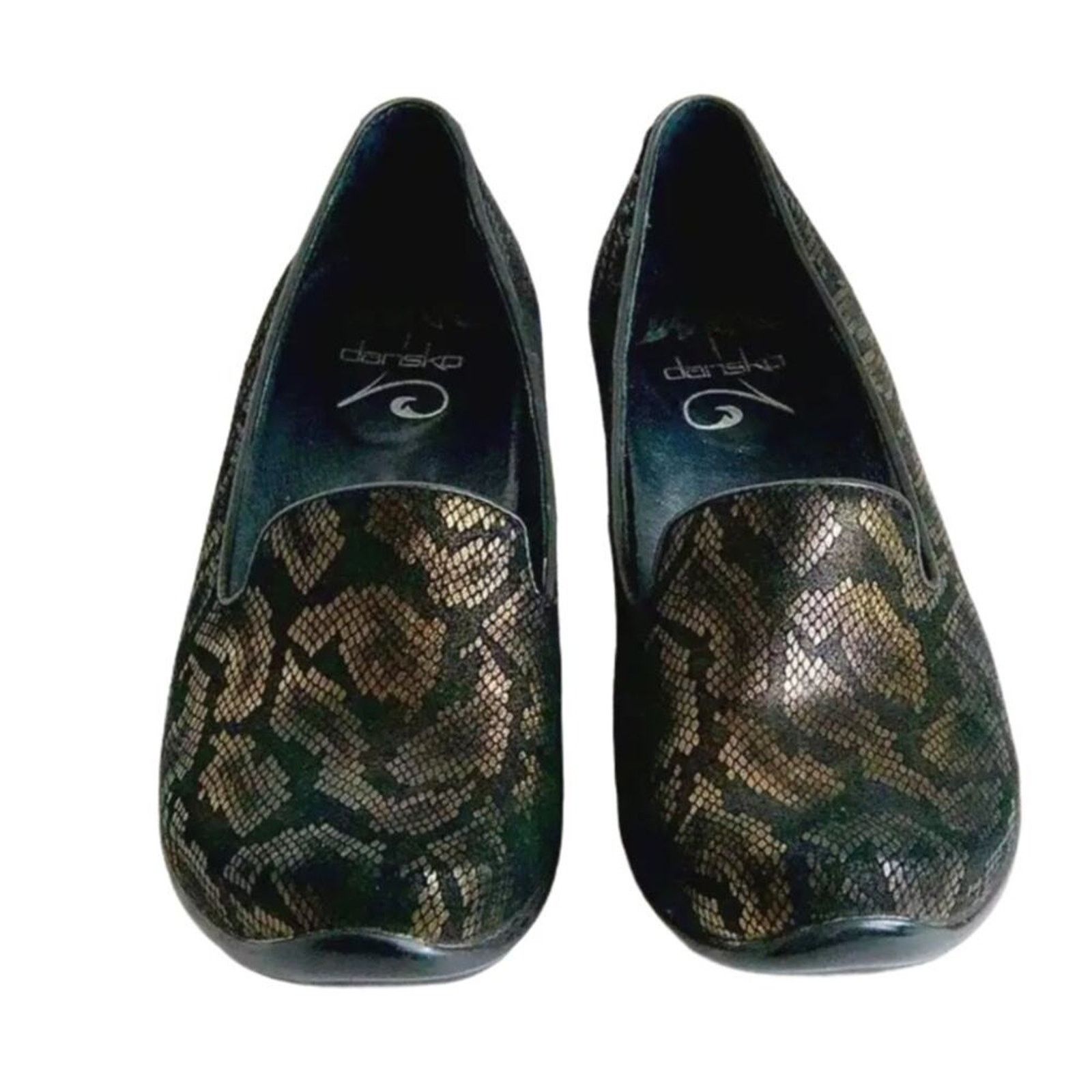 Dansko Dansko Snake Gold Black Slip On Comfort Shoes Size US 6.5 / IT 36.5 - 1 Thumbnail