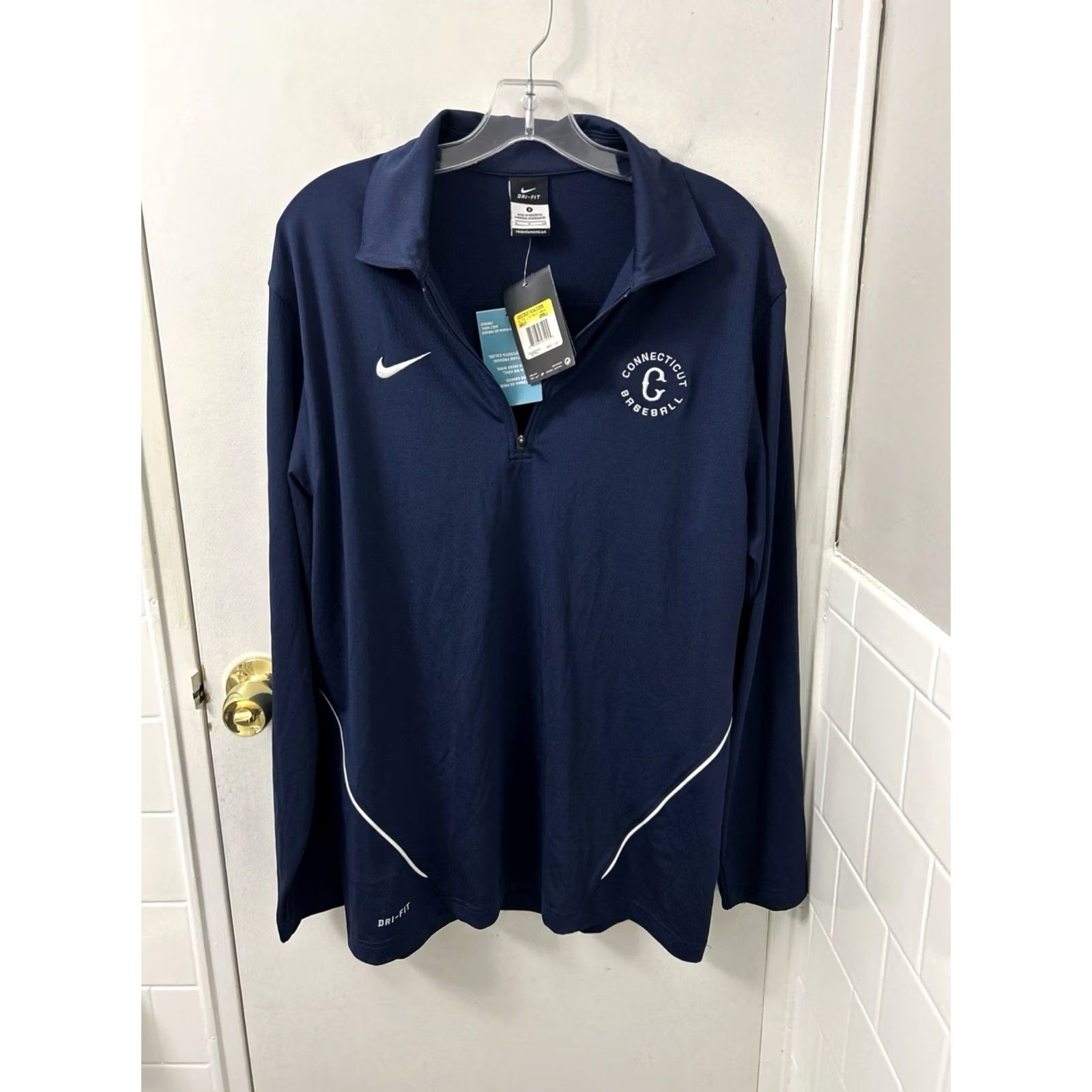 Nike Nike Dri-FIT Elite Long Sleeve Polo Mens S Navy Connecticut UConn 1/4 Zip NWT Size US S / EU 44-46 / 1 - 2 Thumbnail
