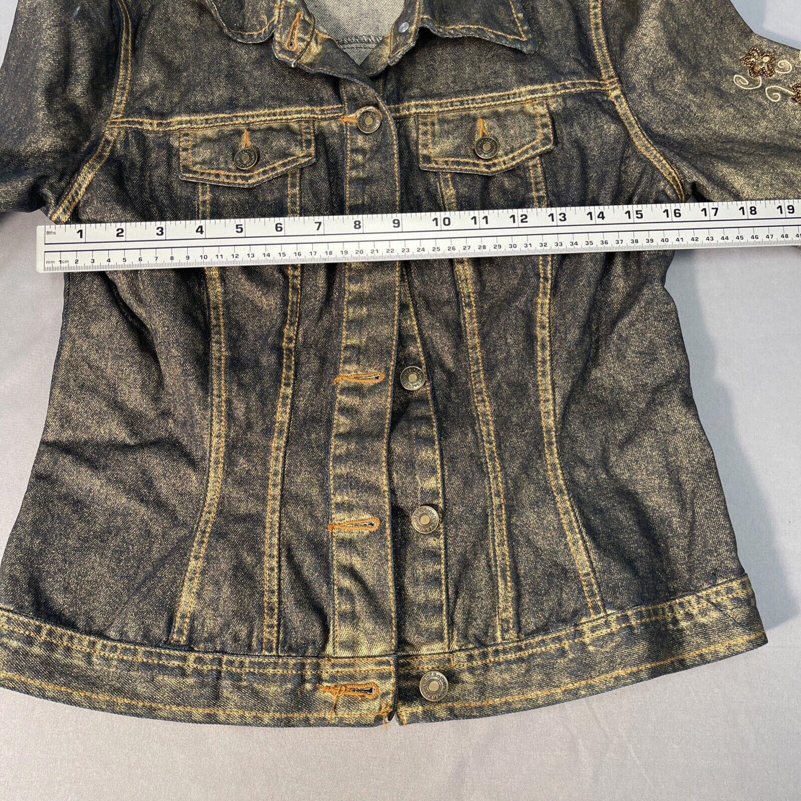 Designer Y2K 90s Jeanology Trucker Jacket SZ 6 Size M / US 6-8 / IT 42-44 - 7 Thumbnail