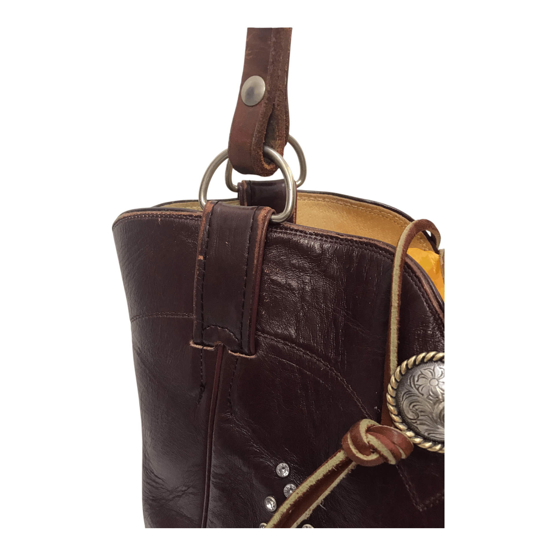 Vintage Western Vintage Comb Last Handmade Leather HandBag Size ONE SIZE - 6 Thumbnail