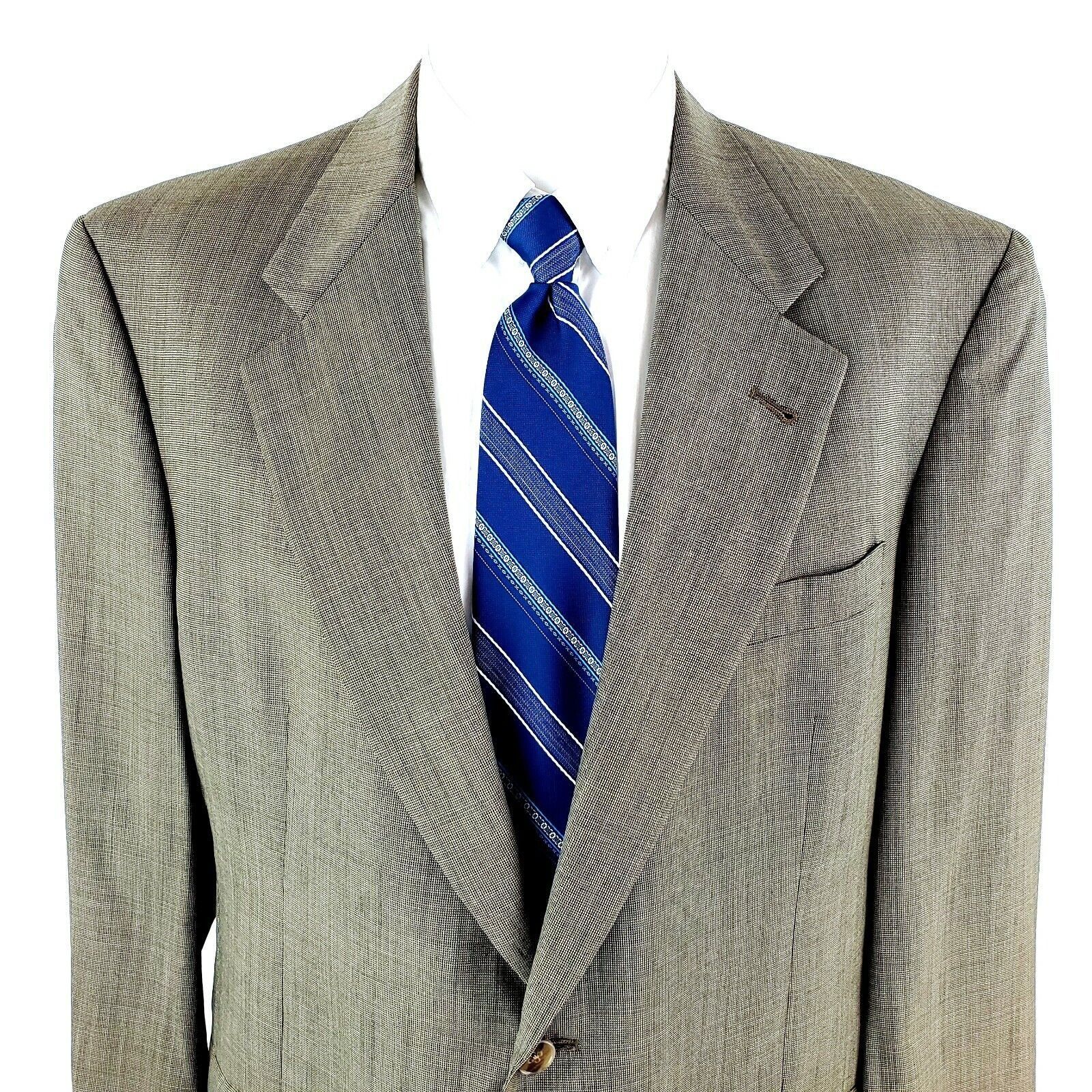 Hart Schaffner Marx Hart Schaffner Marx Wool 2 Button Blazer 42L Tan Nailshead S Size 42L - 1 Thumbnail