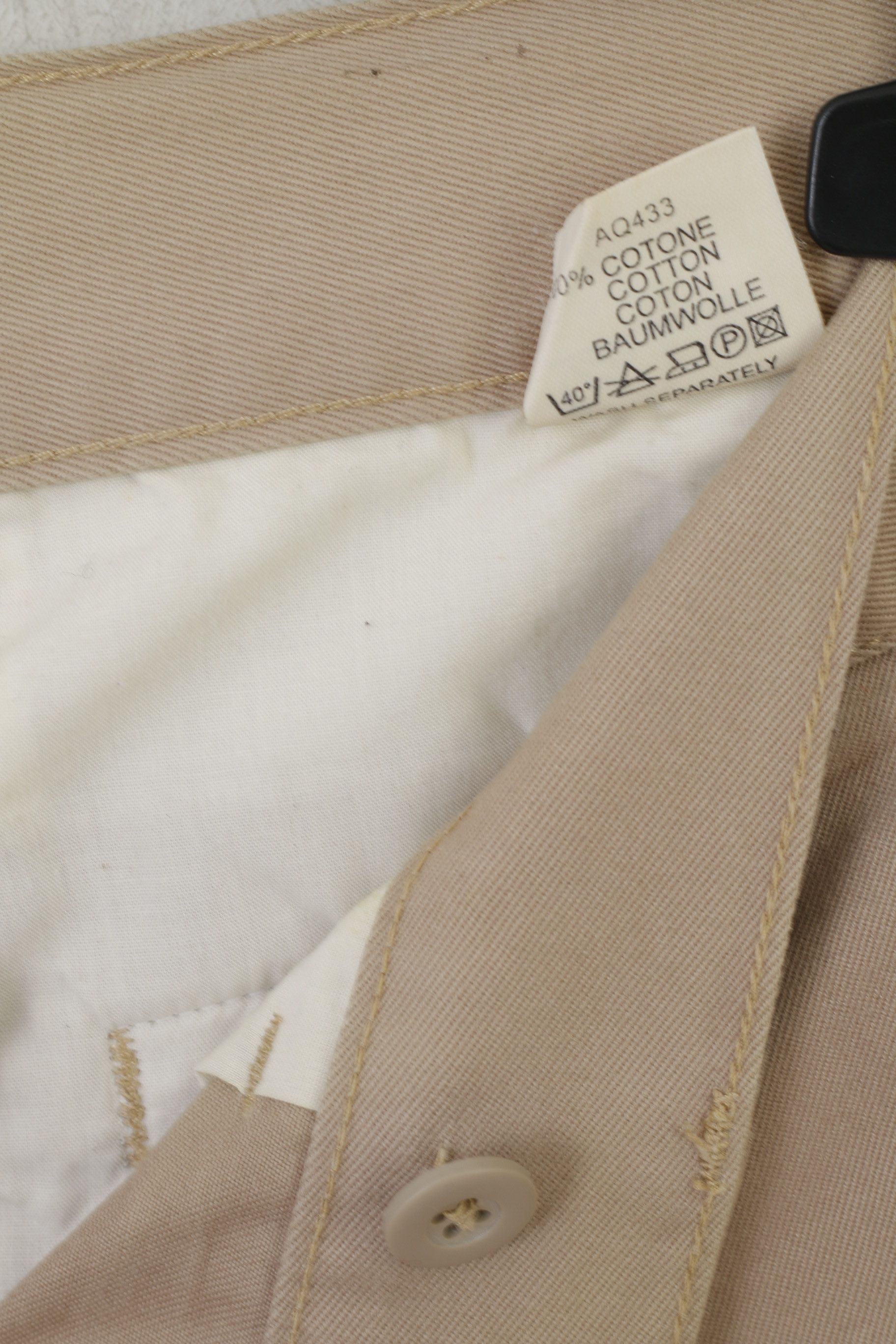 Vintage Vespa Men 36 52 Trousers Beige 100% Cotton Straight 6219 Size US 36 / EU 52 - 4 Thumbnail