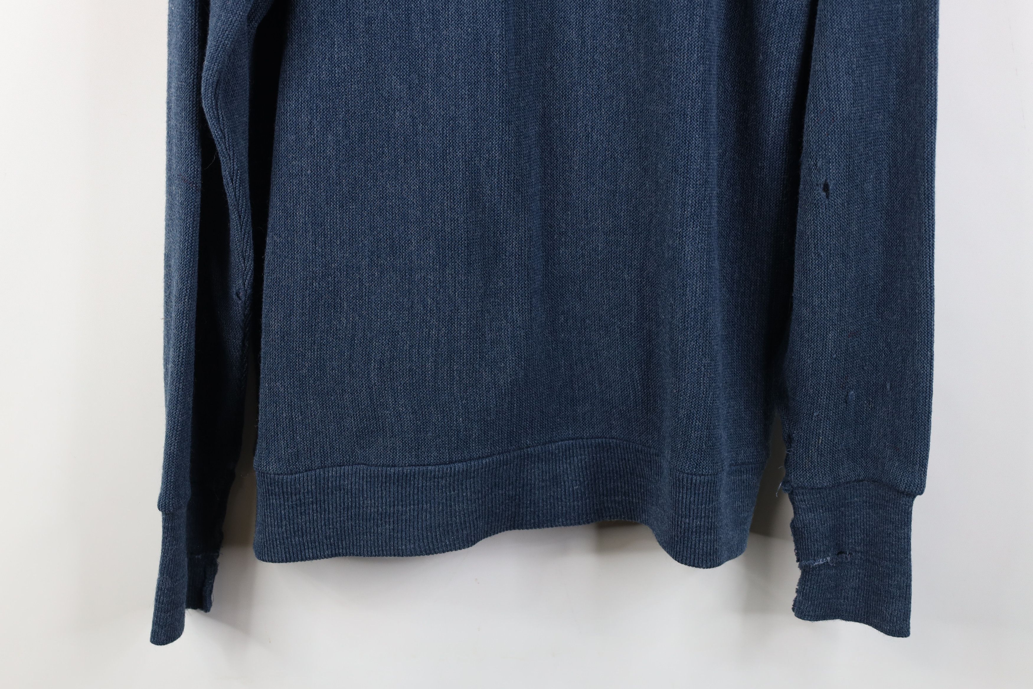 Vintage Vintage 70s Streetwear Blank Knit Cardigan Sweater Blue Size US L / EU 52-54 / 3 - 16 Thumbnail
