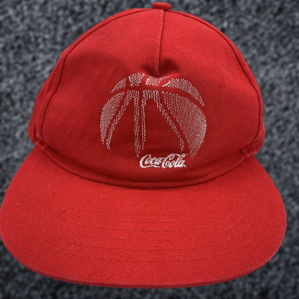 Vintage Coca-Cola Hat Cap Snap Back Mens Red Basketball Logo Quake City Caps One Size Adjustable Twill Cotton Sports Casual Size ONE SIZE - 1 Thumbnail