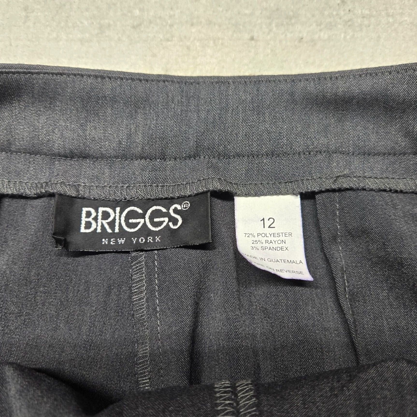 Vintage BRIGGS NEW YORK Pants Women Wide Leg Gray Stretch Flat Front High Waist Slacks 12 Size 34" / US 12 / IT 48 - 4 Thumbnail