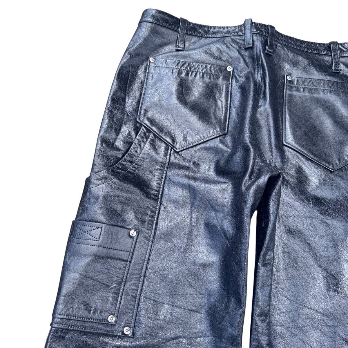 20471120 20471120 Black Leather Carpenter Pants Cowhide Size US 36 / EU 52 - 12 Thumbnail