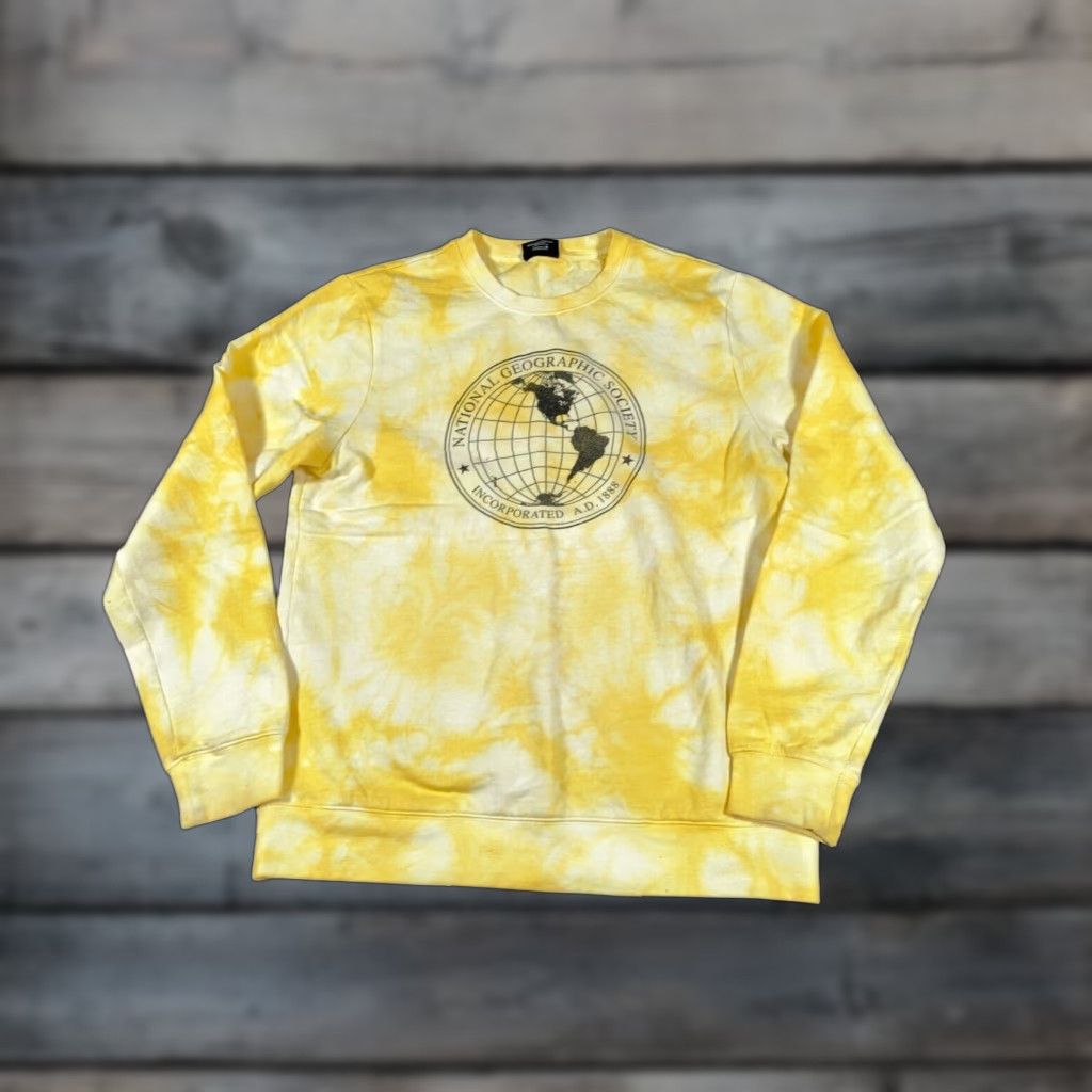 Vintage National Geographic Society Sweatshirt Shirt Adult Medium Yellow Tie Dye Crew Size US M / EU 48-50 / 2 - 1 Thumbnail
