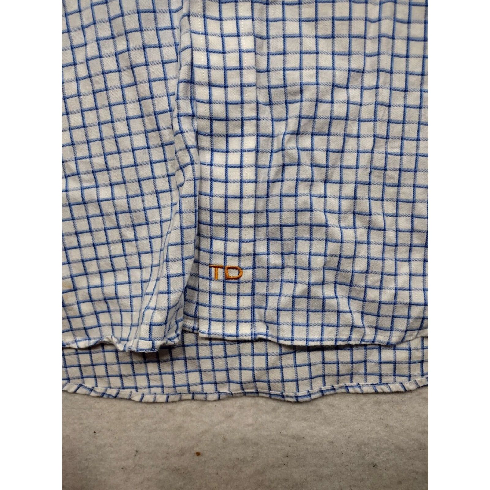 Vintage Thomas Dean Long Sleeve Button Up Shirt Mens Large Blue White Check Contrast Cuffs Cotton Size US L / EU 52-54 / 3 - 3 Thumbnail