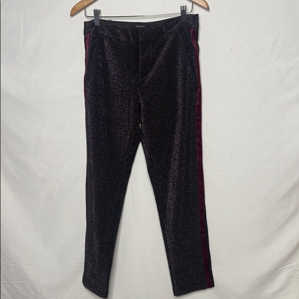 Scotch & Soda NWOT Scotch & Soda Atelier Lurex velvet side stripe pants S Size 27" / US 4 / IT 40 - 4 Thumbnail