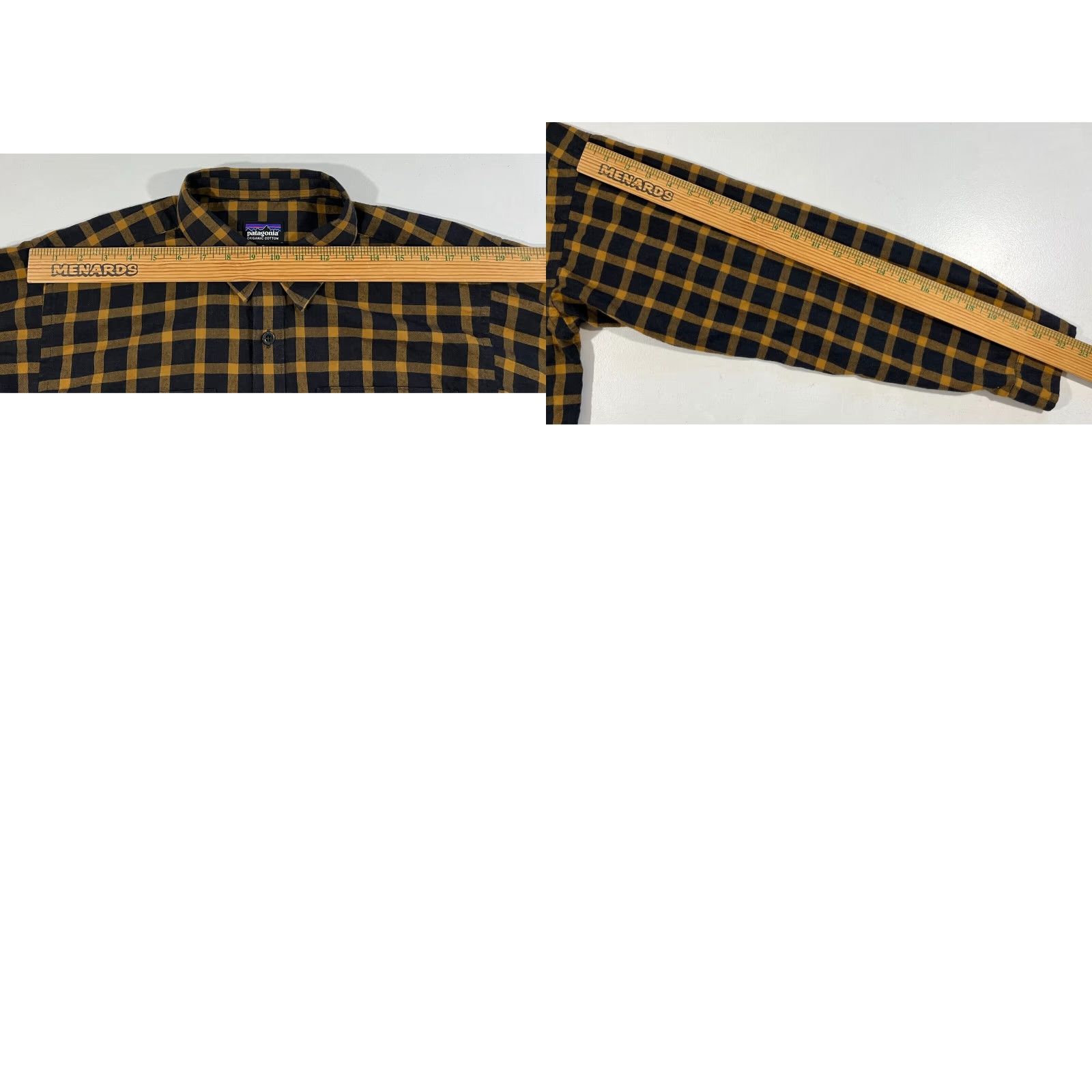 Patagonia VINTAGE Patagonia Shirt Plaid Long Sleeve Men’s M Black Mustard Yellow Cotton Pima Button-Up Size US M / EU 48-50 / 2 - 8 Thumbnail
