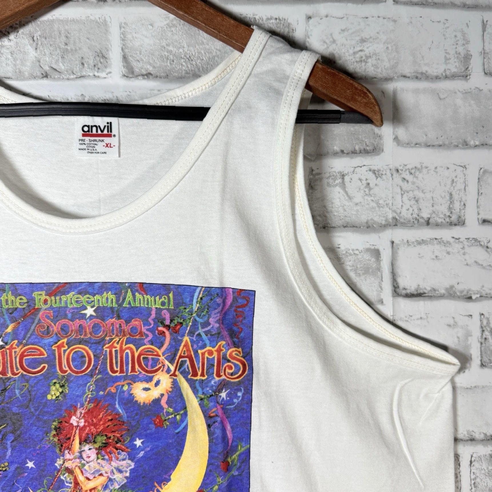 Anvil VTG Anvil White 1999 Salute To The Arts Graphic Sleeveless Shirt Mens XL USA Size US XL / EU 56 / 4 - 2 Thumbnail