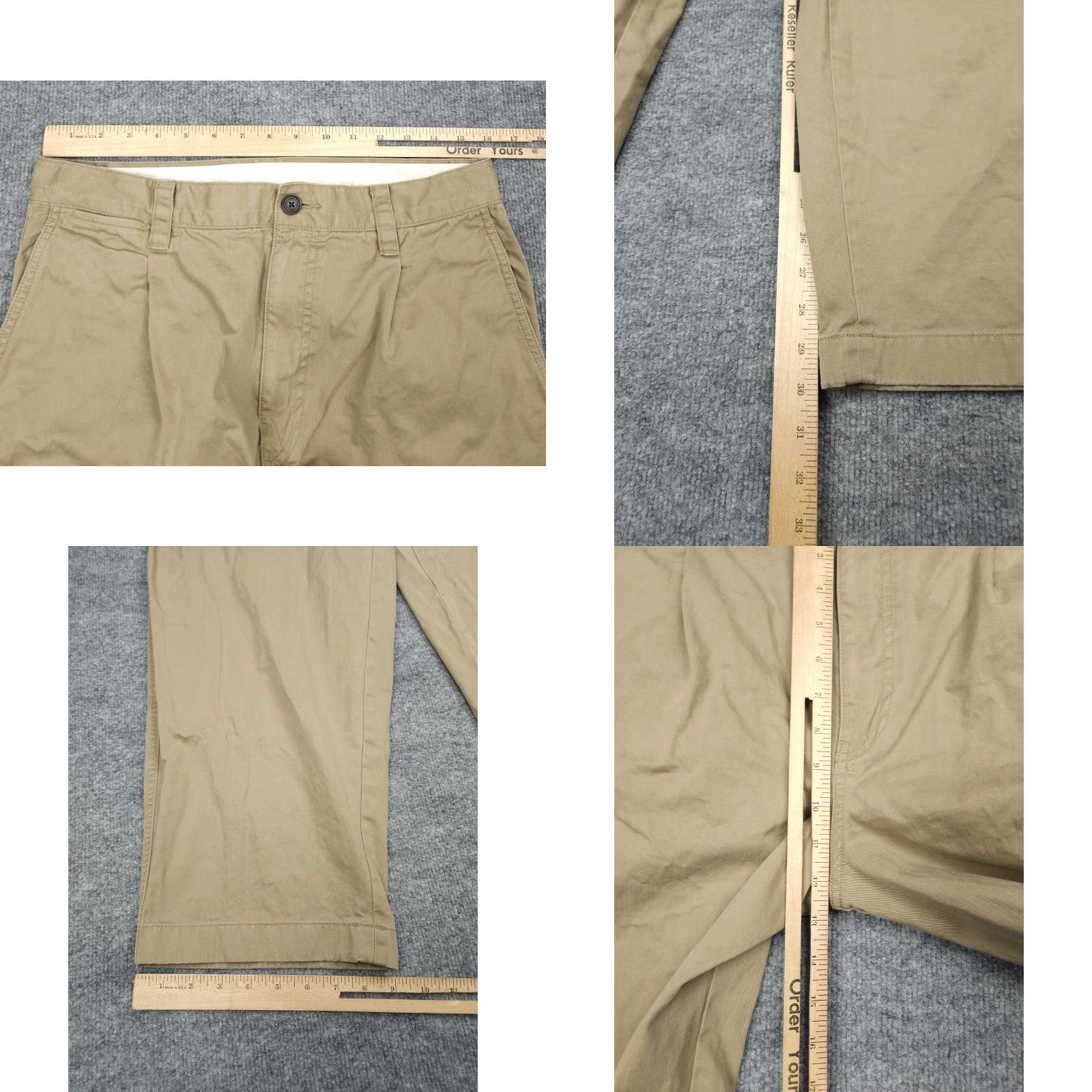 Uniqlo Uniqlo x JW Anderson Pants Mens 32 x 30 Khaki Beige 100% Cotton Straight Chino Pocketed Regular Fit 32x30 Mens Beige Chino Pants Size US 32 / EU 48 - 8 Thumbnail