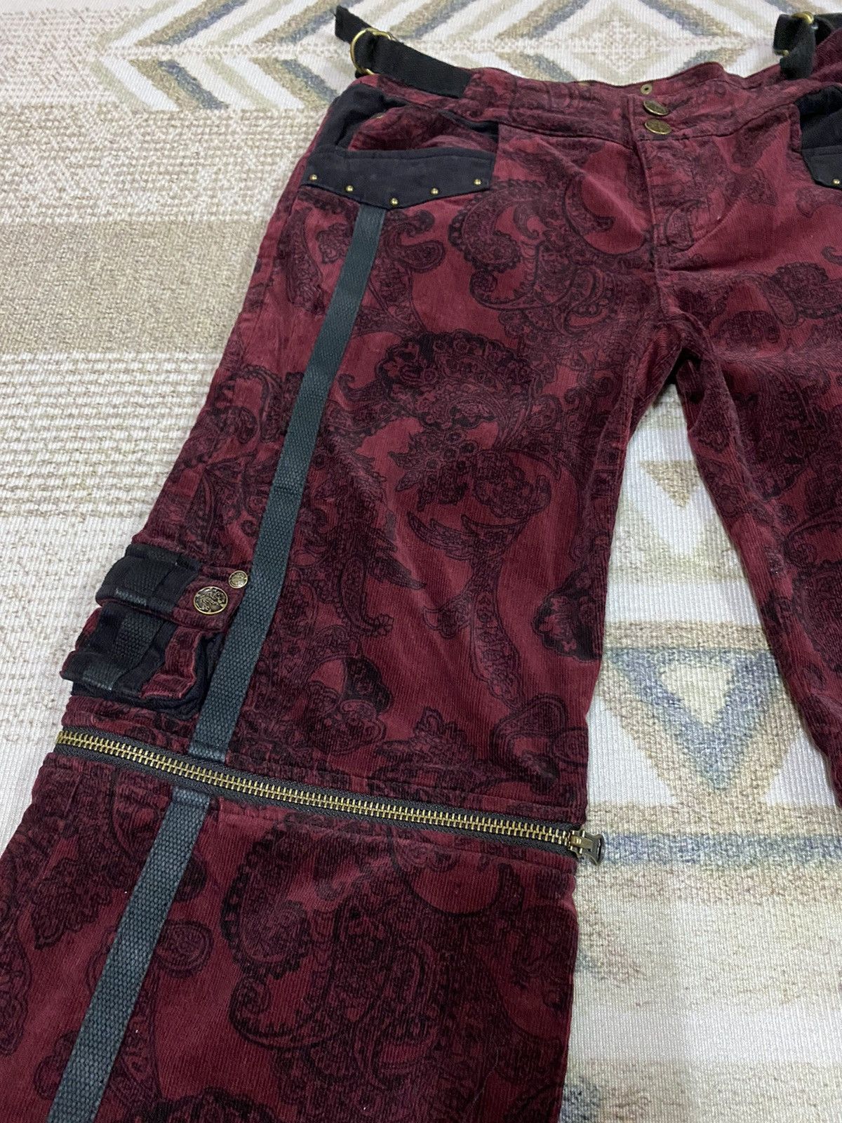 Beauty Beast Japanese Brand Ozz On Wide Leg Flared Pants Size 28" / US 6 / IT 42 - 7 Thumbnail