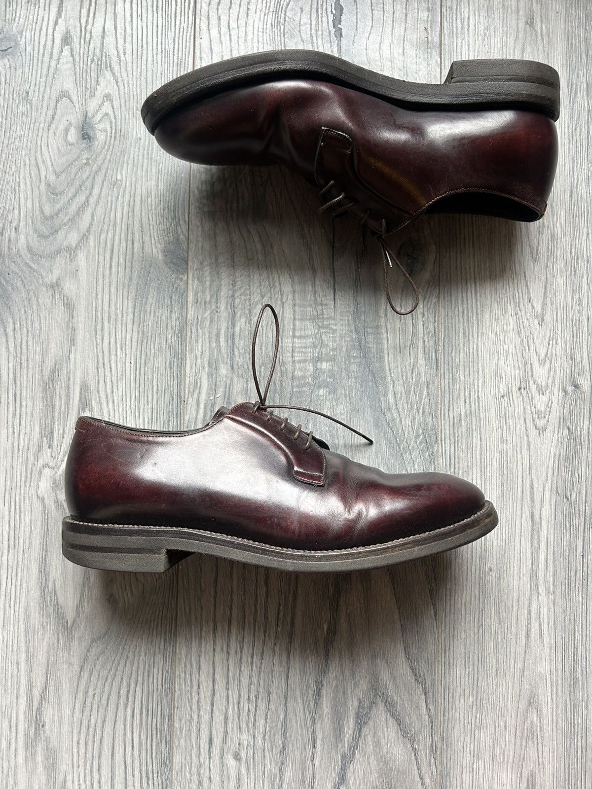 Brunello Cucinelli Burgundy Derbies with Vibram Sole Size US 8.5 / EU 41-42 - 1 Thumbnail