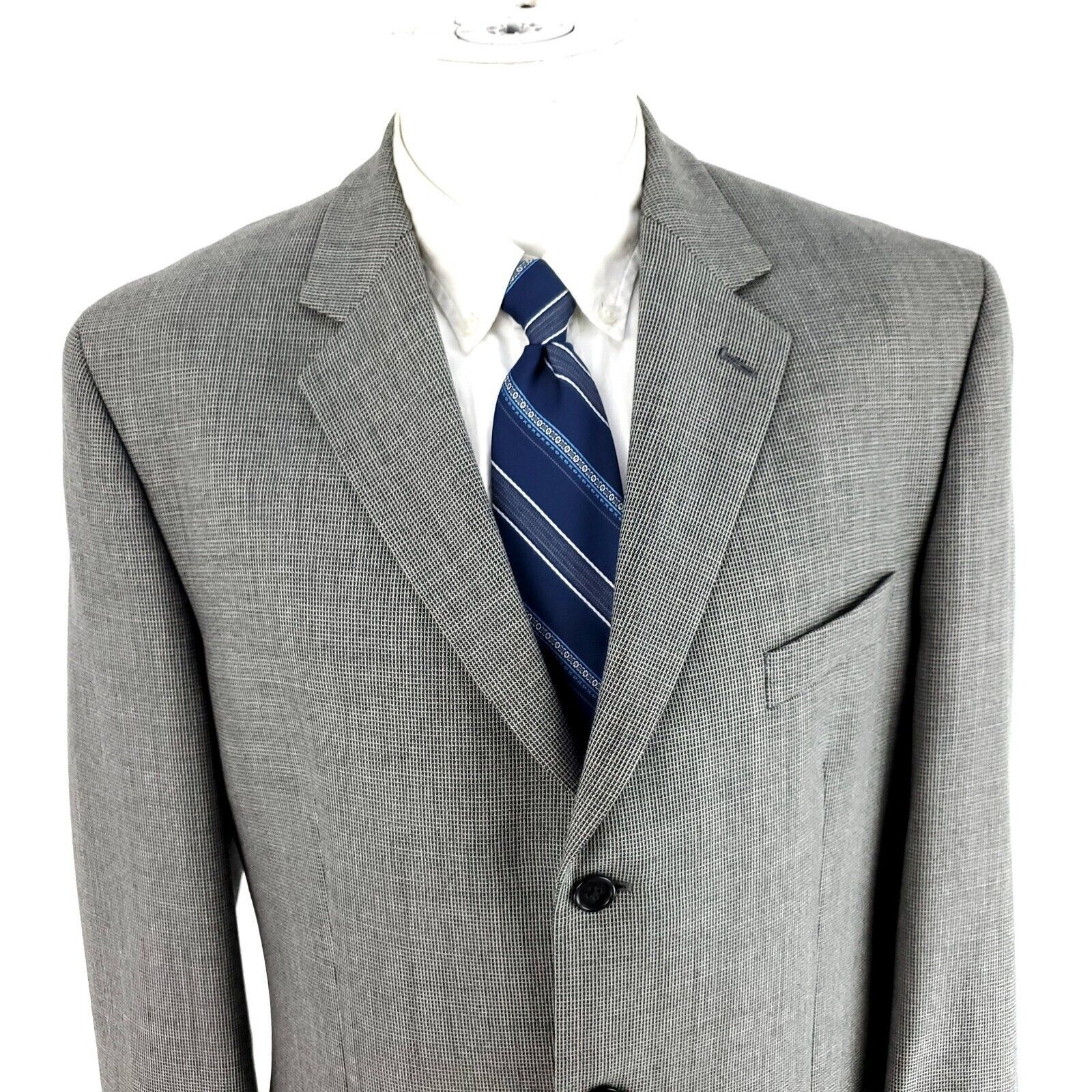 Calvin Klein Calvin Klein Heavy Wool 3 Button Sport Coat 40R Gray Check B Size 40R - 1 Thumbnail