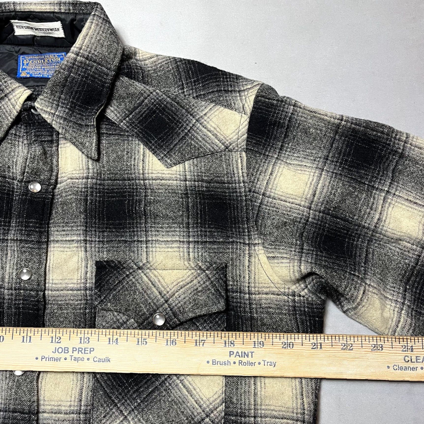 Pendleton VINTAGE Pendleton Western Pearl Snap Plaid Wool Shirt Medium Long Men Size US M / EU 48-50 / 2 - 3 Thumbnail