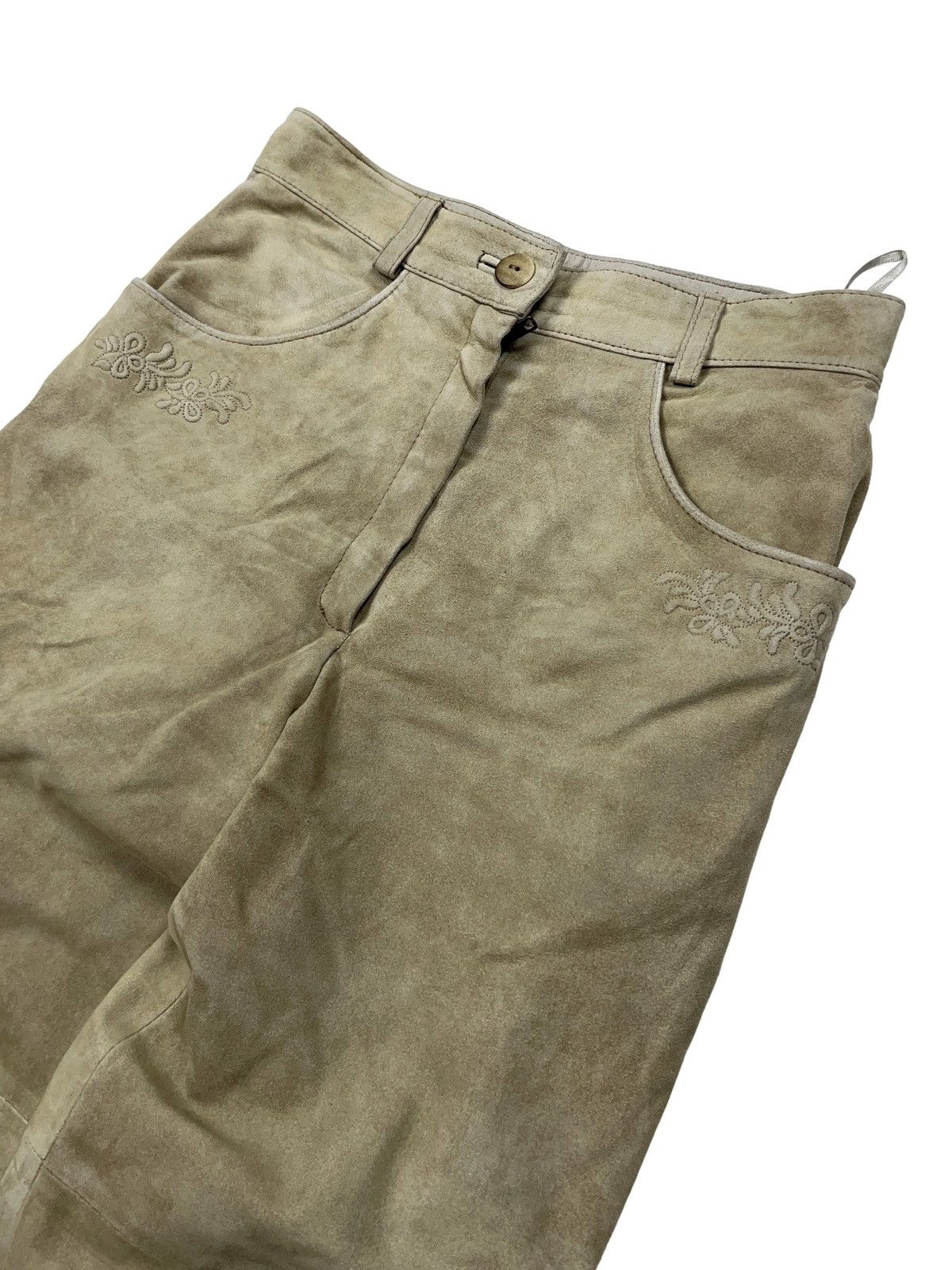 Genuine Leather × Vintage Vintage Alphorn Goat Suede Leather Pants German Size 26" / US 2 / IT 38 - 7 Thumbnail