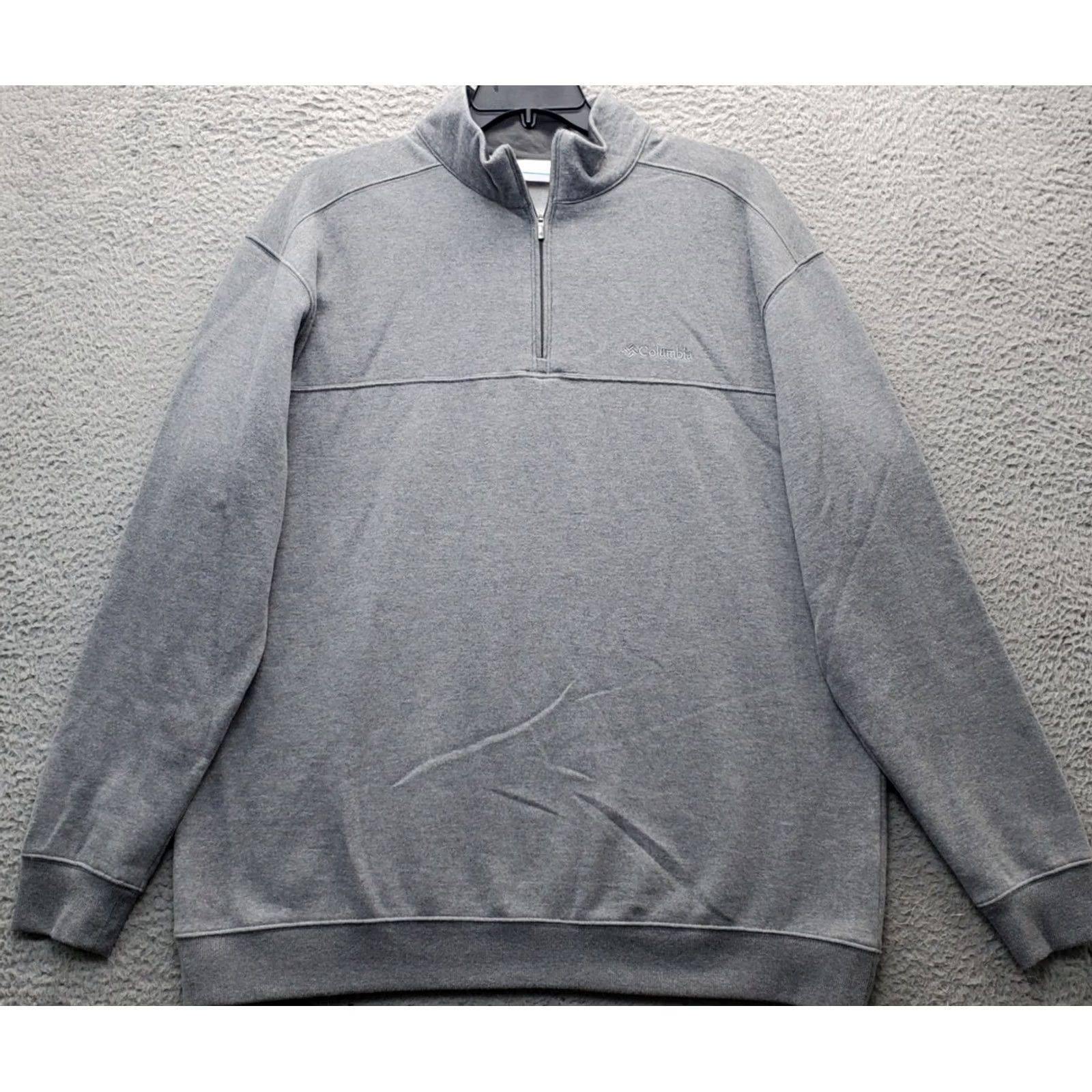 PONY Columbia Sweatshirt Men 2XL Gray Fleece Lined Mock Neck Quarter Zip Pony Logo Sweatshirt Size US XXL / EU 58 / 5 - 2 Thumbnail