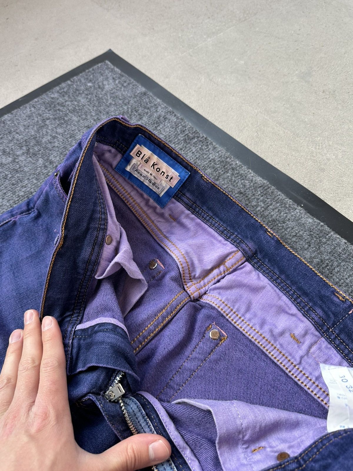 Acne Studios Acne Studios Blå Konst Purple Overdyed Logo Jeans Size US 30 / EU 46 - 5 Thumbnail