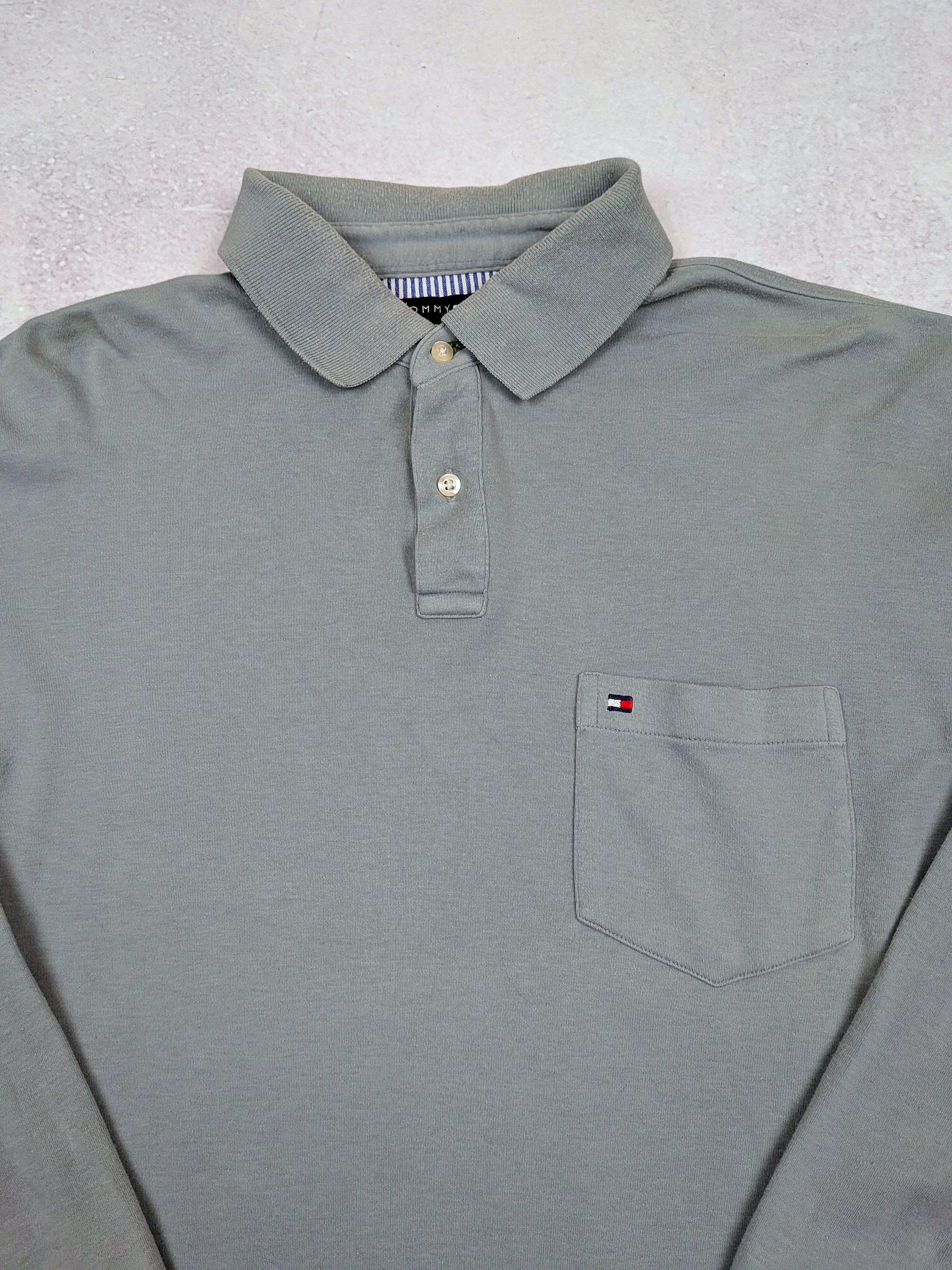 Tommy Hilfiger Tommy Hilfiger Vintage Rugby Shirt Jumper Turquoise Size M/L Size US L / EU 52-54 / 3 - 4 Thumbnail