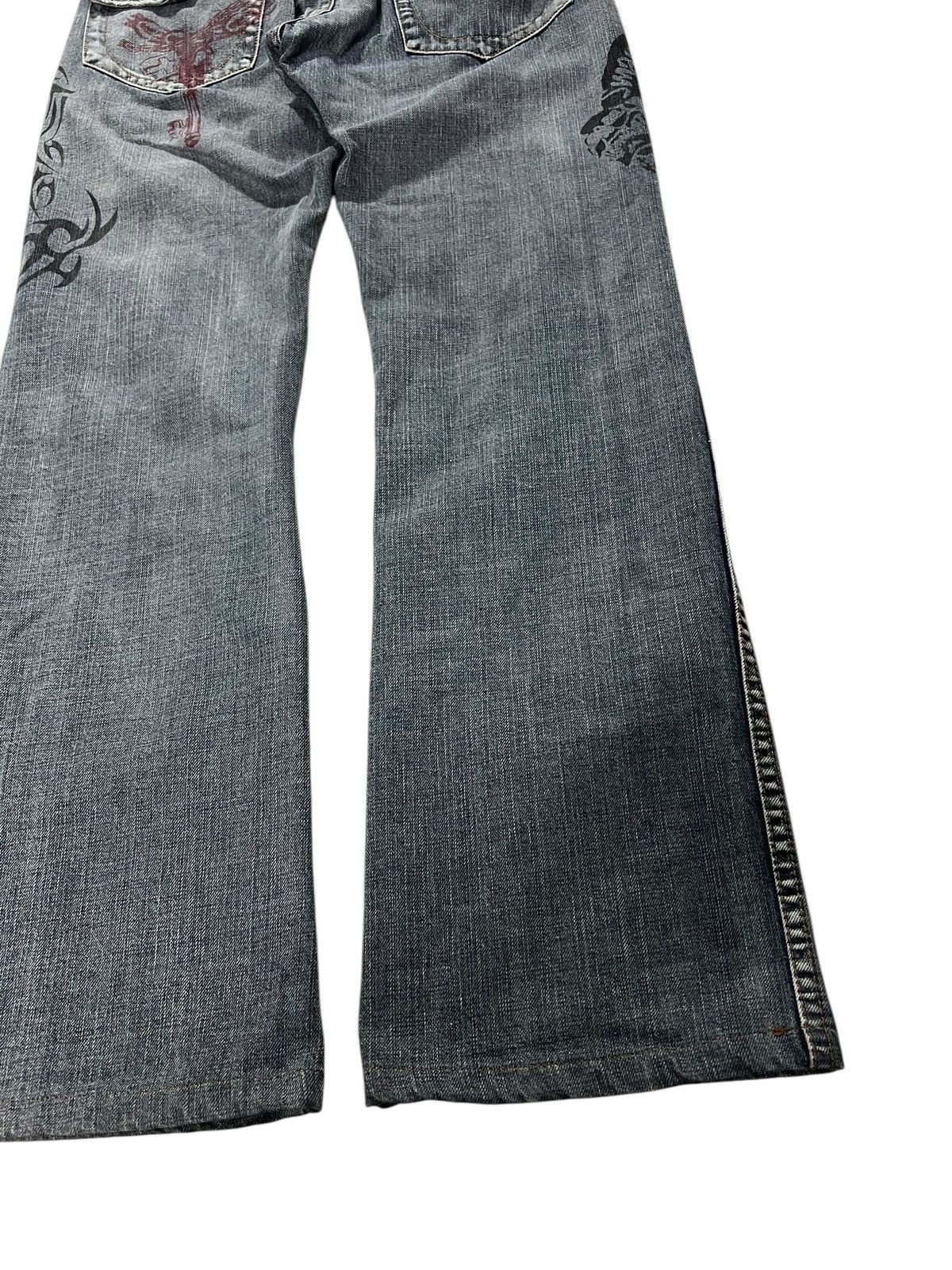 14th Addiction 💥Flare💥Semantic Design Printed Distress Punk Jeans Size US 30 / EU 46 - 9 Thumbnail