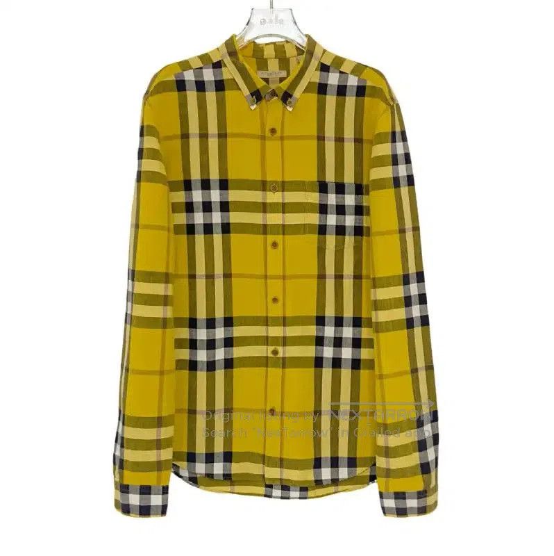 Burberry Burberry Yellow Cotton Short-Sleeve Shirt. Size L / US 10 / IT 46 - 1 Thumbnail