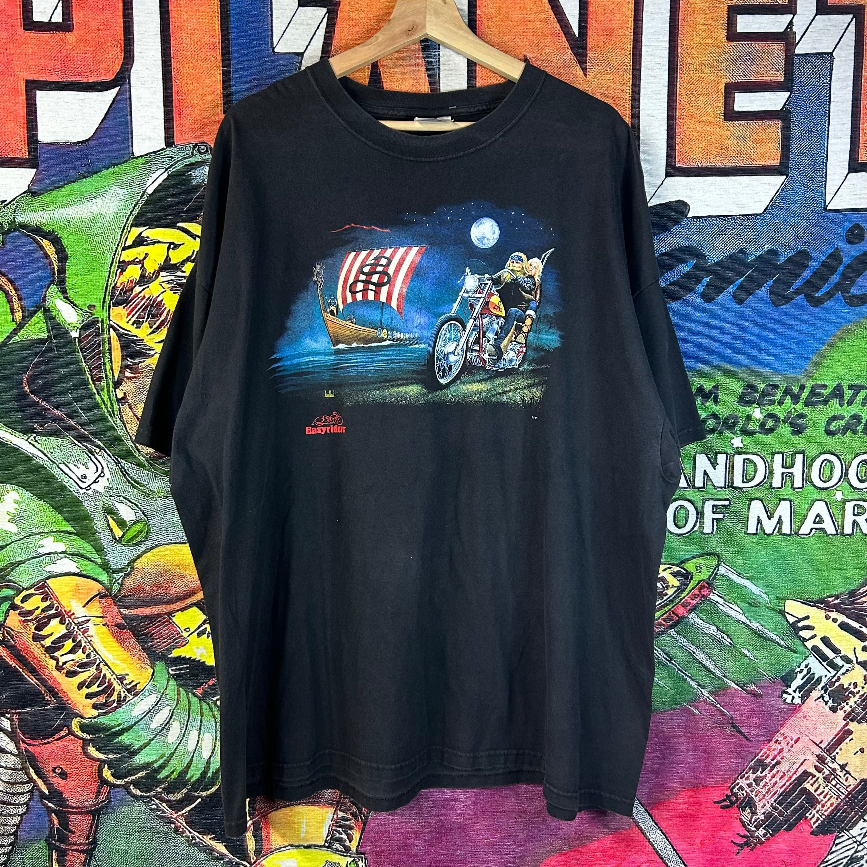 Vintage Vintage 90s Easy Riders Viking Tee Size 3XL Size US XXL / EU 58 / 5 - 1 Thumbnail