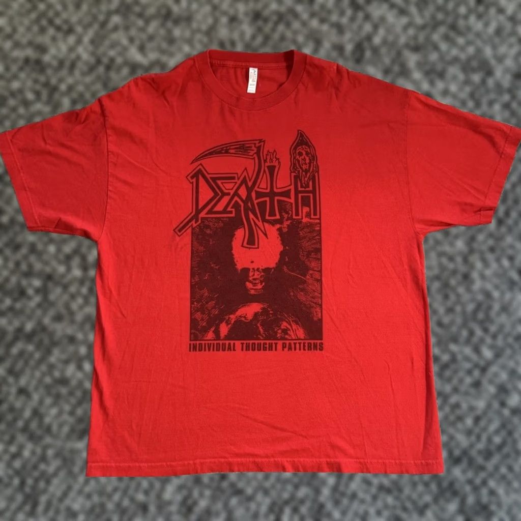 Vintage VINTAGE Death Individual Thought Patterns Concert T Shirt 2XL Red ALSTYLE Apparel & Activewear Mens 90s Band Metal Music Shirts Mens Size US XXL / EU 58 / 5 - 1 Thumbnail