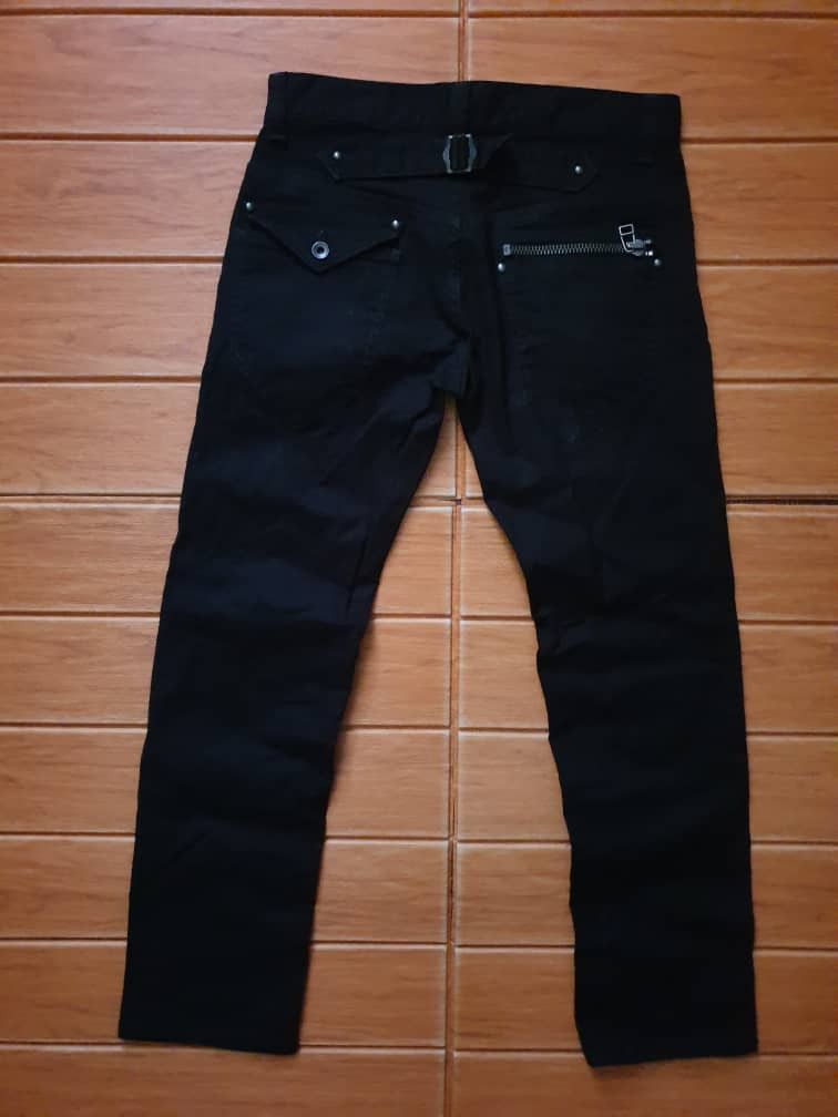 Japanese Brand Unnamed Japanese Brand black colour buckle back pant Size US 31 - 13 Thumbnail