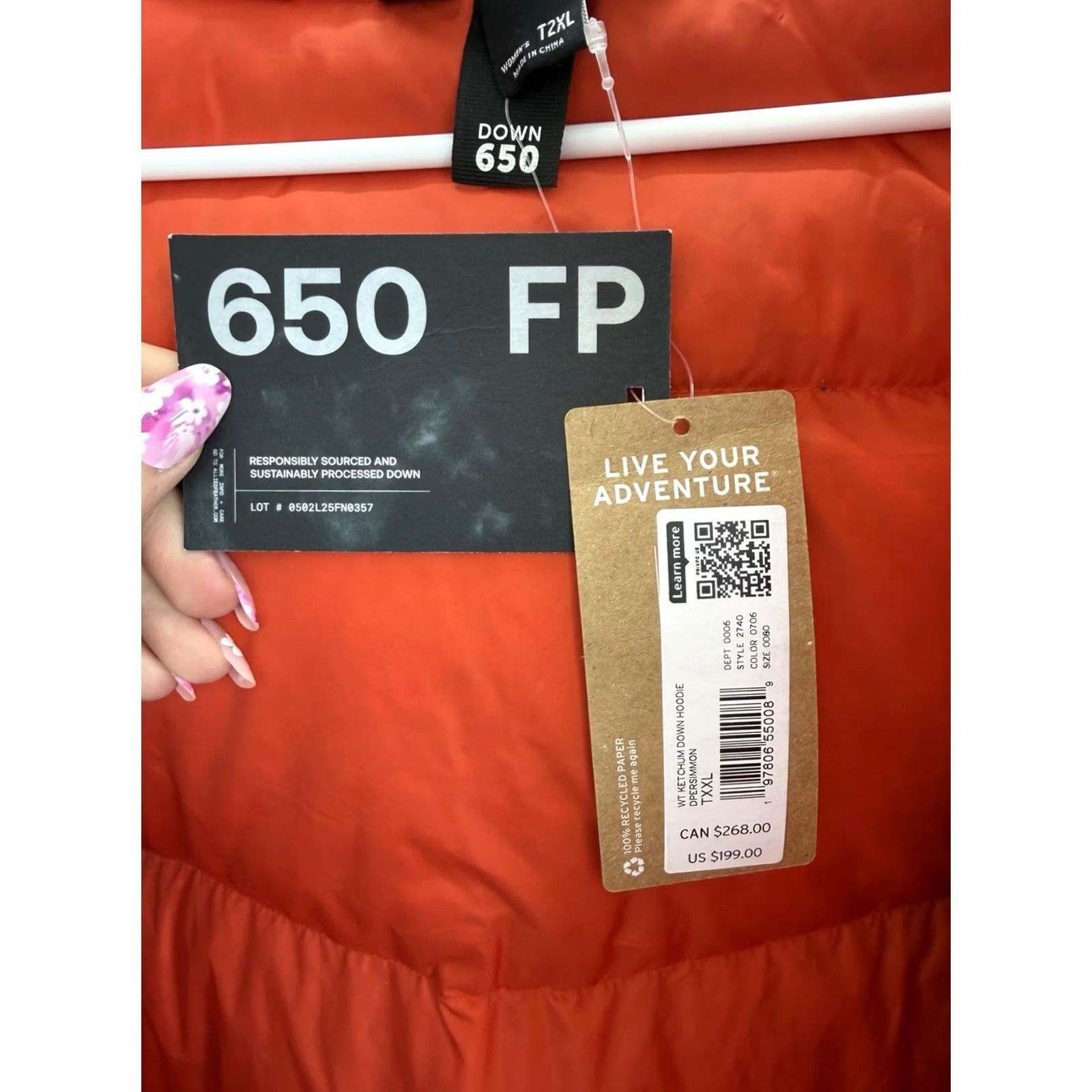 Eddie Bauer Eddie Bauer Womens Jacket Ketchum Down Red 2XL Regular Hoodie Full Zip NWTs Puffer Winter Fall Casual Travel Jacket Size XXL / US 16-18 / IT 52-54 - 6 Thumbnail