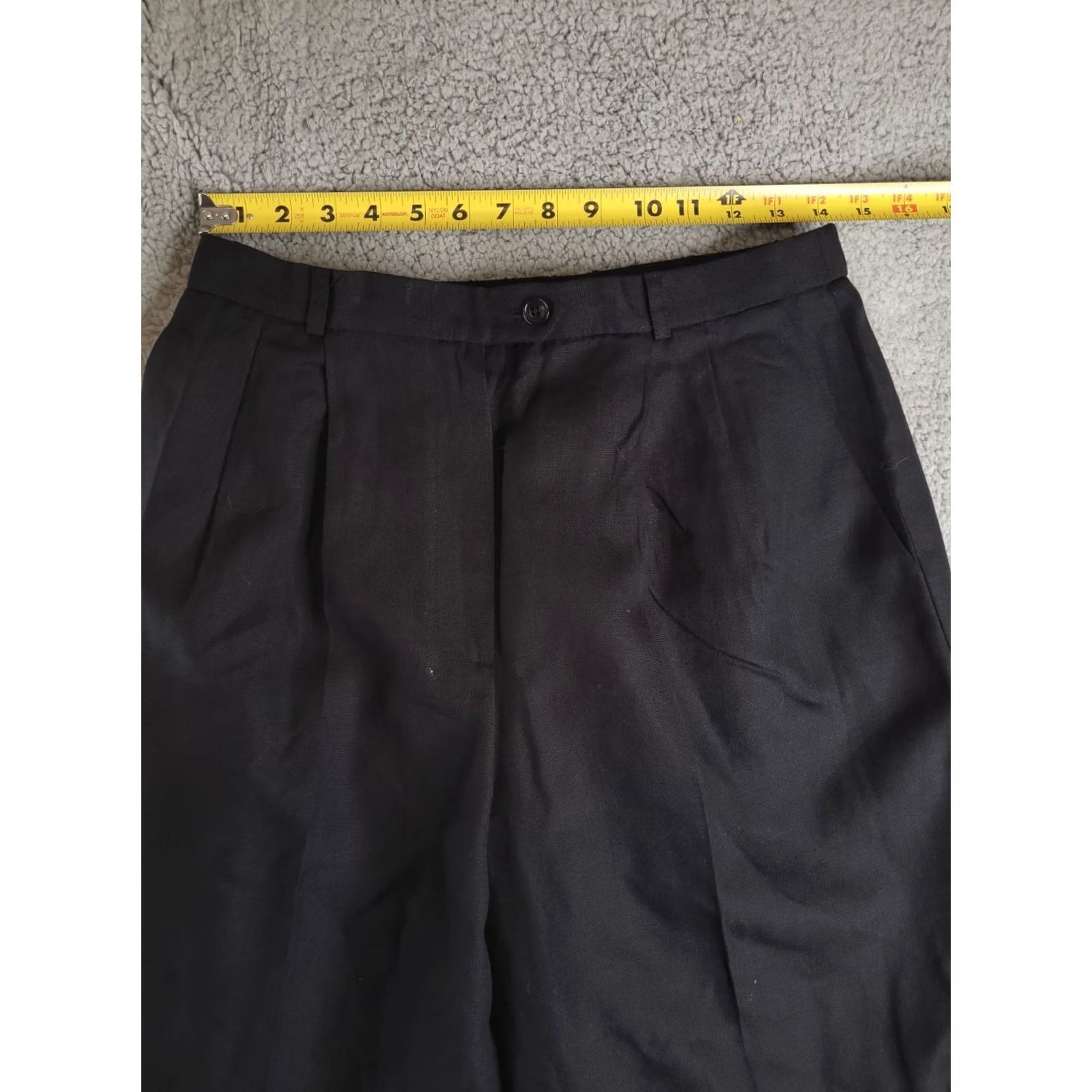 Talbots Talbots Linen Rayon Pants Womens 12P Petite Black High Rise Pants Solid Size 34" / US 12 / IT 48 - 6 Thumbnail