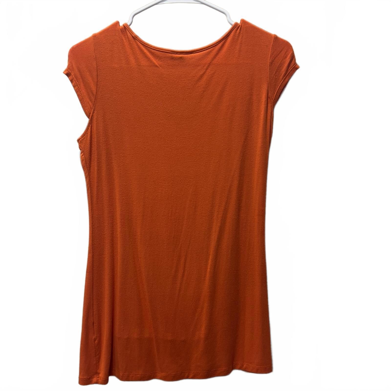 Other Globus Women's Orange Cut-Out Front Top, Size Large Size L / US 10 / IT 46 - 2 Thumbnail
