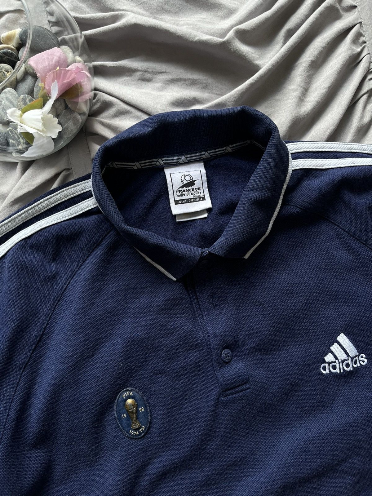 Adidas Vintage Adidas Polo Shirt FIFA World Cup France 1998 Size US L / EU 52-54 / 3 - 4 Thumbnail