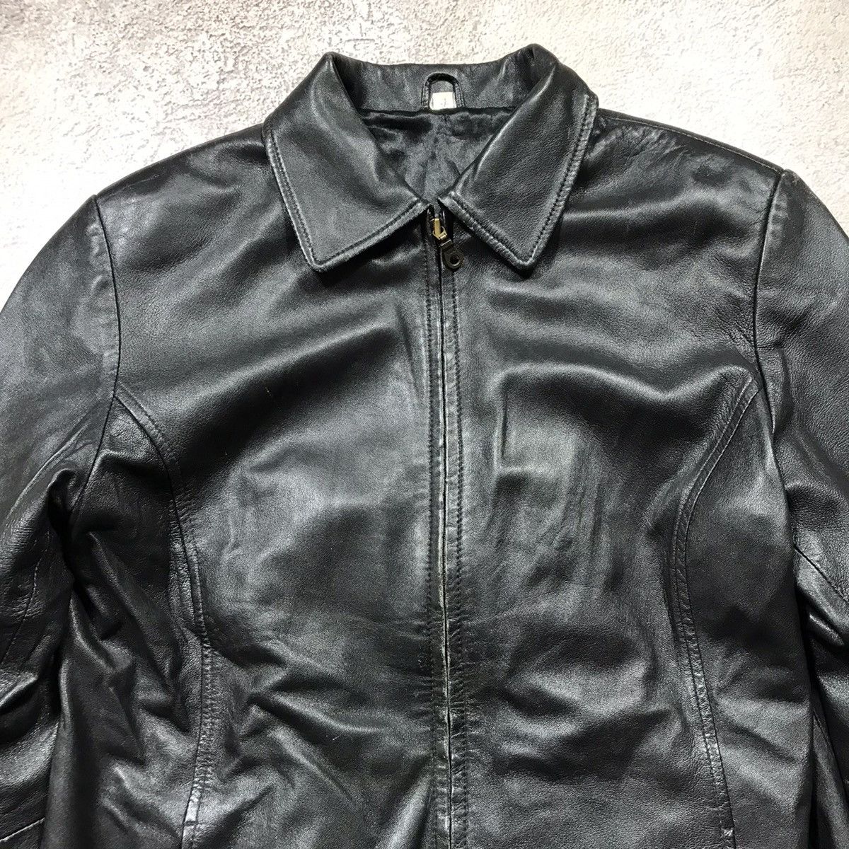 Vintage Vintage 90s Boundary Punk Leather Jacket Grunge Y2K Boxy M Size US M / EU 48-50 / 2 - 3 Thumbnail