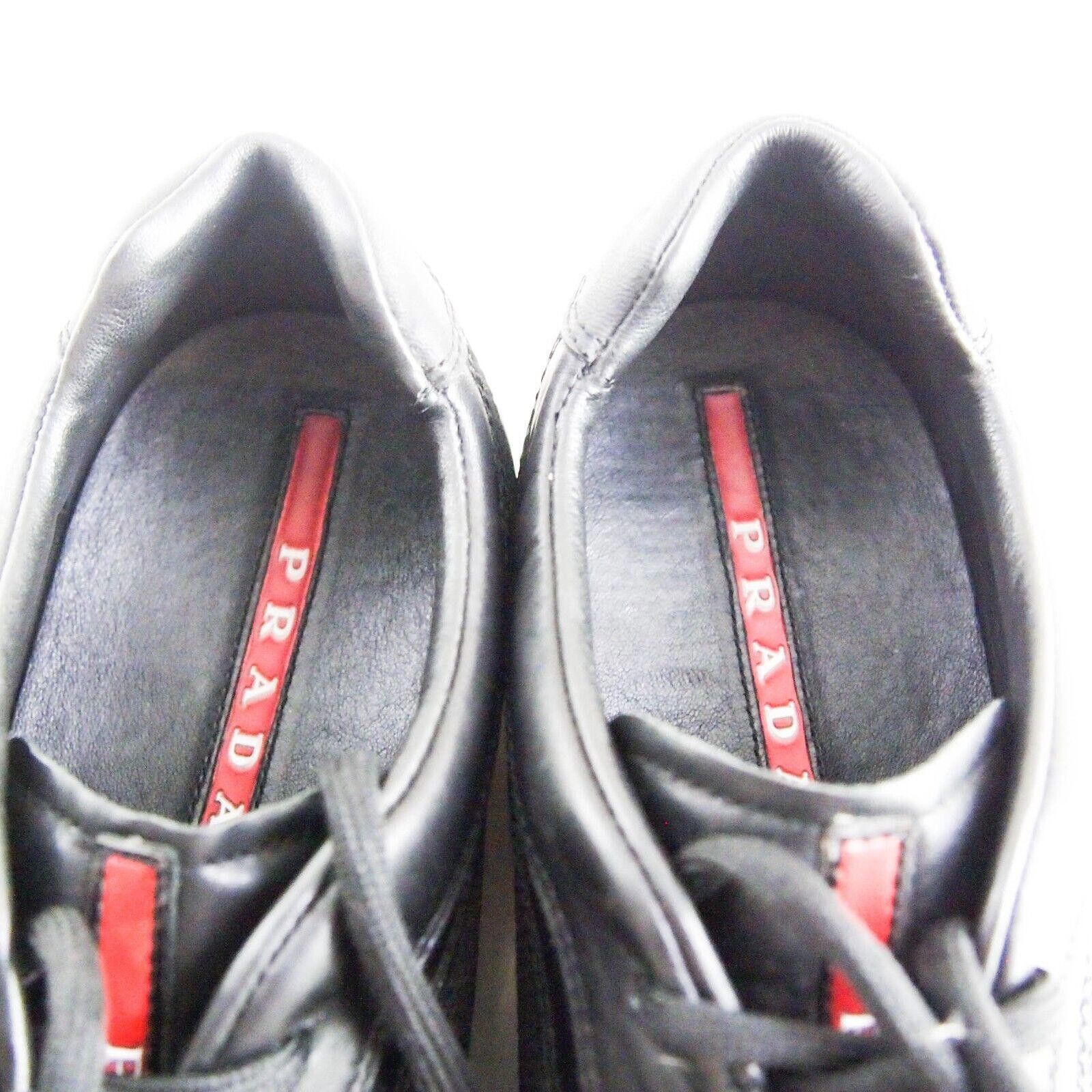 Prada Prada Low Top Sneakers Black Leather Mesh US 7.5 EU 40.5 Size US 7.5 / EU 40-41 - 4 Thumbnail