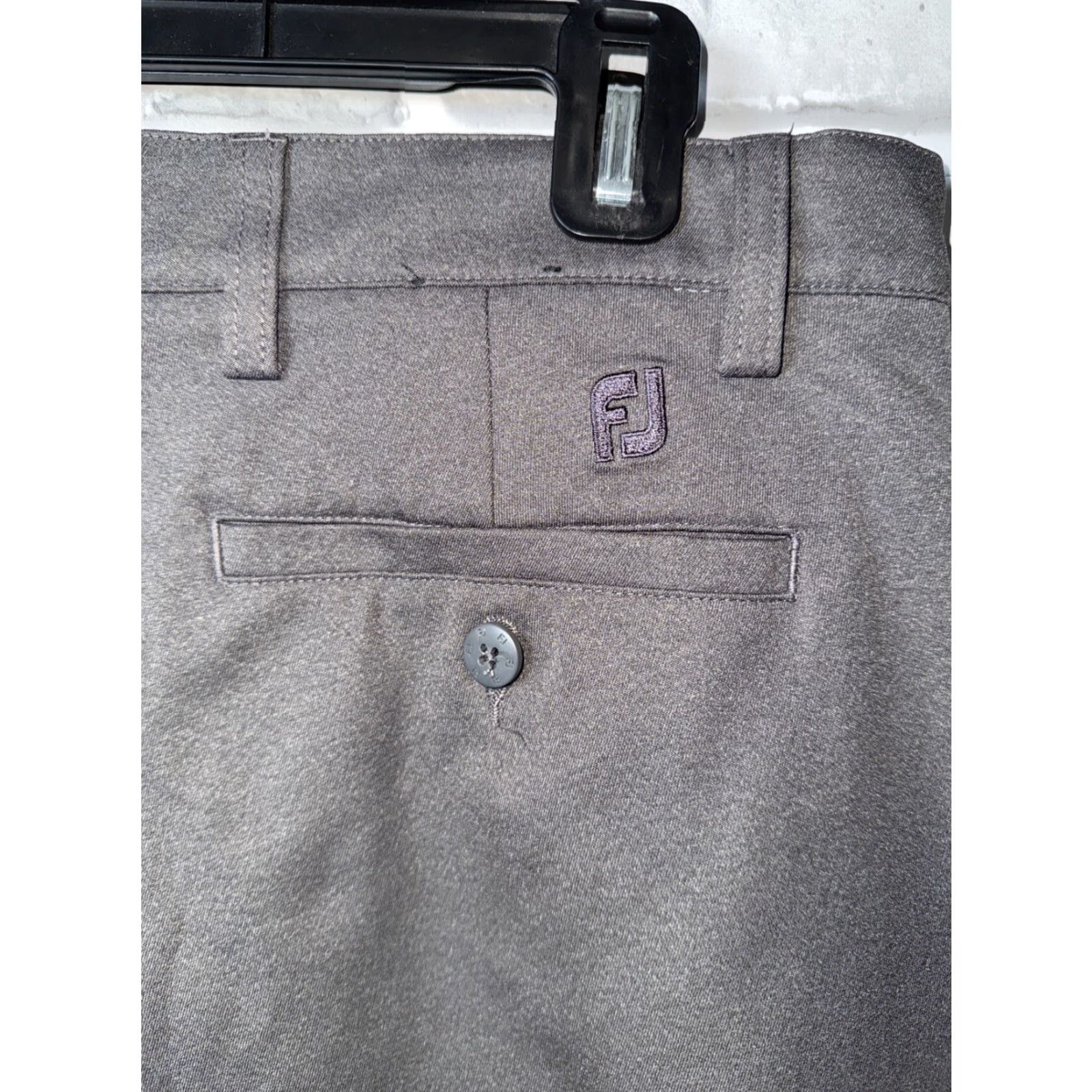 Footjoy FootJoy Pants Golf Athletic Fit Gray 32 x 32 Mens Regular 5-Pocket Flat Front Button Closure Logo | Solid, Stretch, Polyester Spandex | Vintage: No Size US 32 / EU 48 - 5 Thumbnail